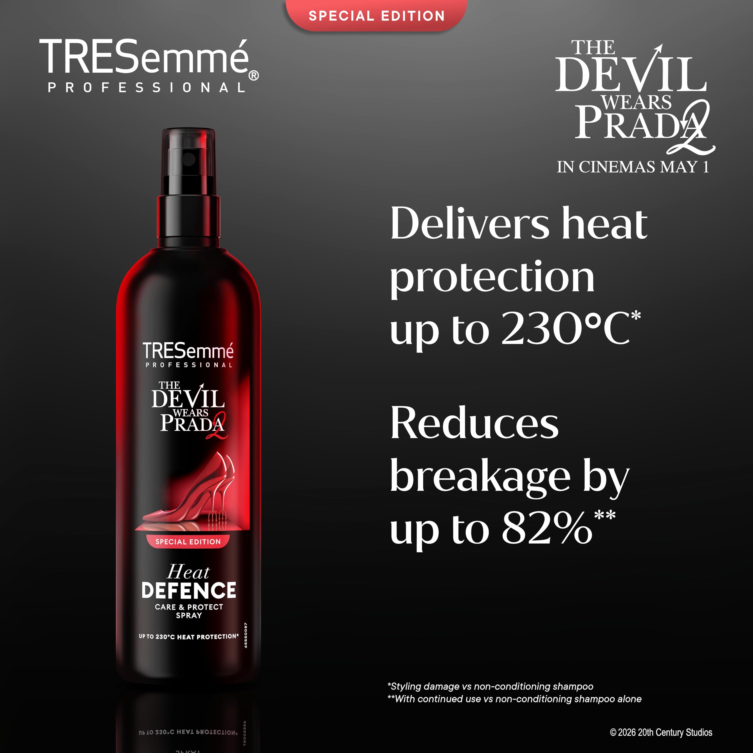 TRESemme Devil Wears Prada 2 Special-Edition Heat Protect Heat Defence Spray Hair Spray up to 230°C* for all hair types 270 ml - 4
