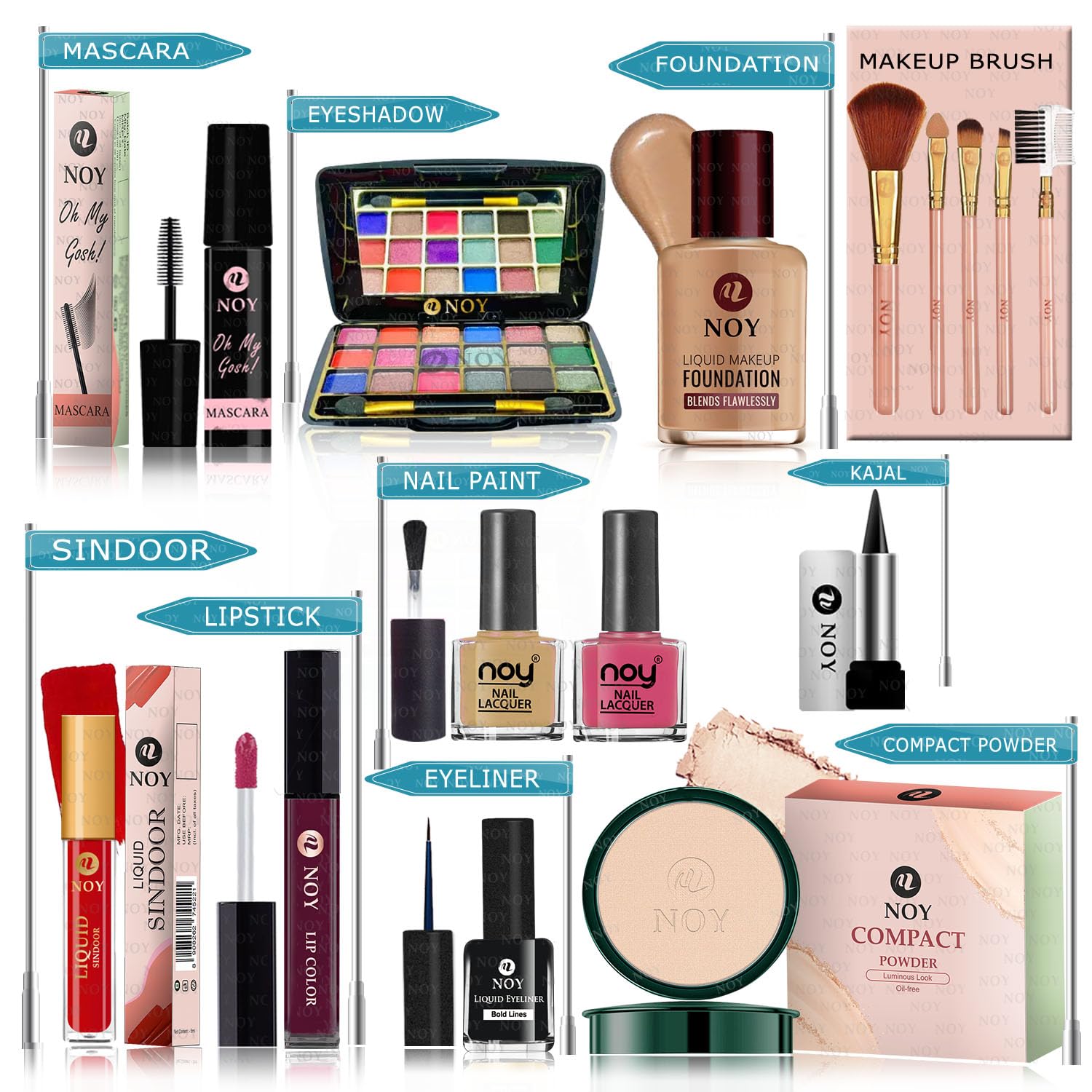 Waterproof And Smudgeproof Makeup Kit For Women (Multicolors)