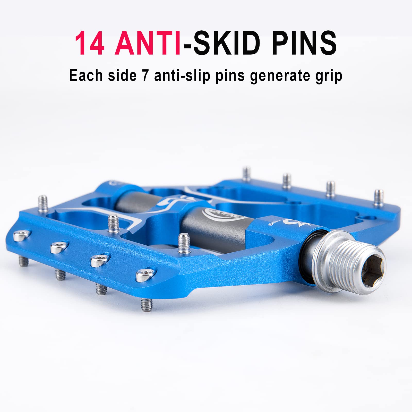 Pédales De Vélo VTT/route En Alliage D’aluminium – Antidérapantes, Roulements à Billes – Dimensions 118x102x14 Mm – Universelles