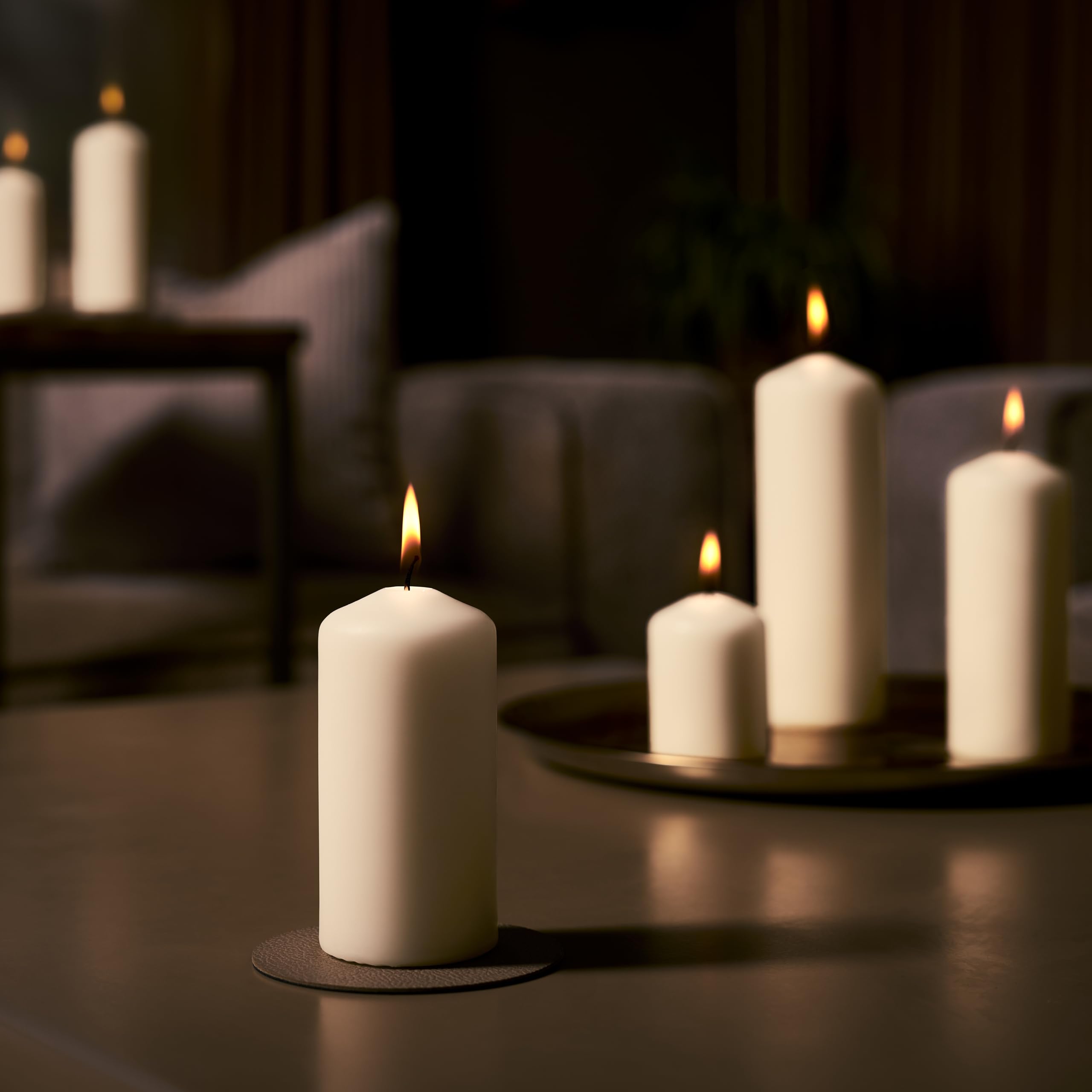 BOLSIUS - Candele pilastro - avorio - 20 cm - durata 120 ore - confezione da 8
