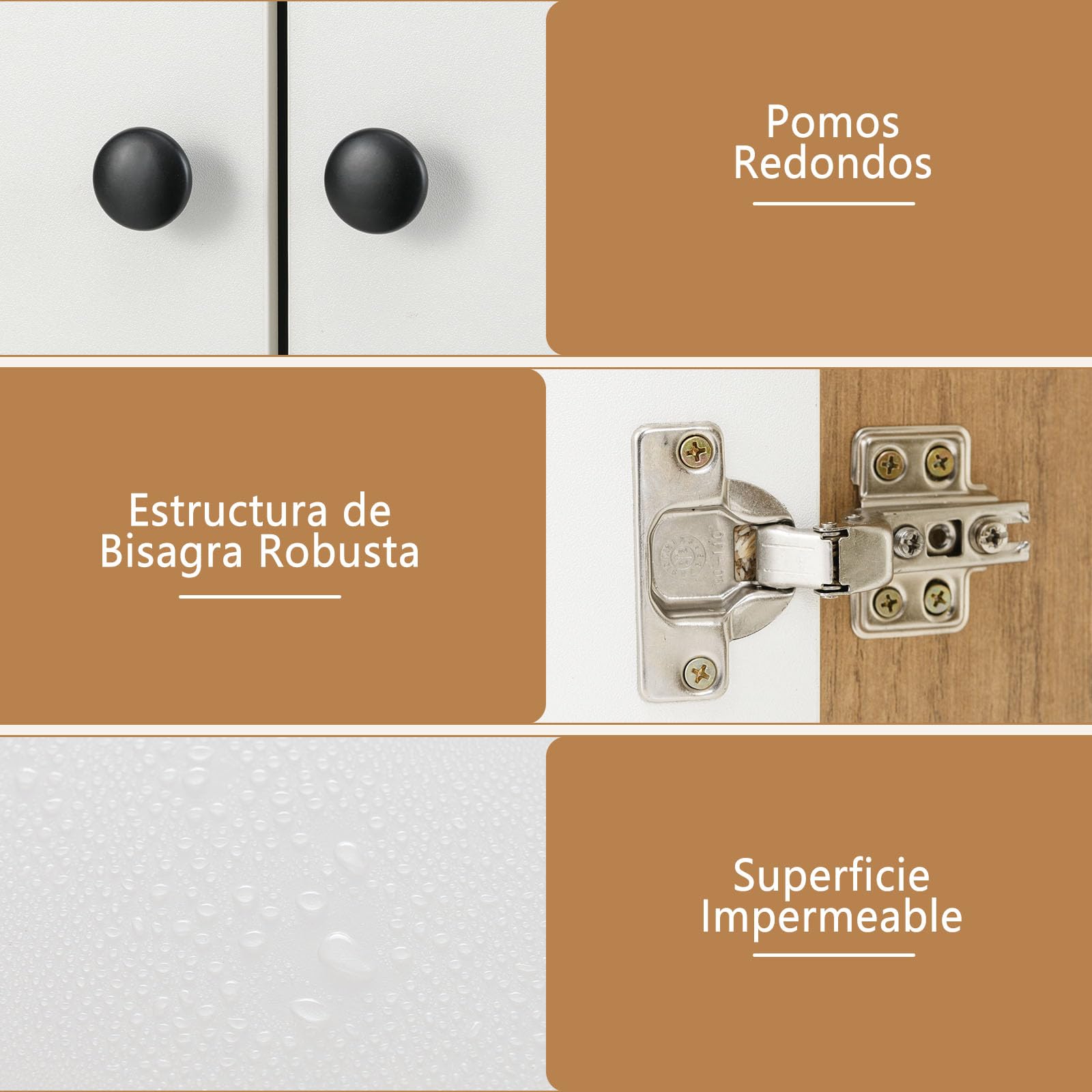 COSTWAY Estantería para Libros, Librería con Gabinete de 2 Puertas, Estantería Alto de 3 Niveles, Almacén Cocina para Sala de Estar, Dormitorio, Estudio, Cocina, 60 x 30 x 133 cm (Blanco y Natural)