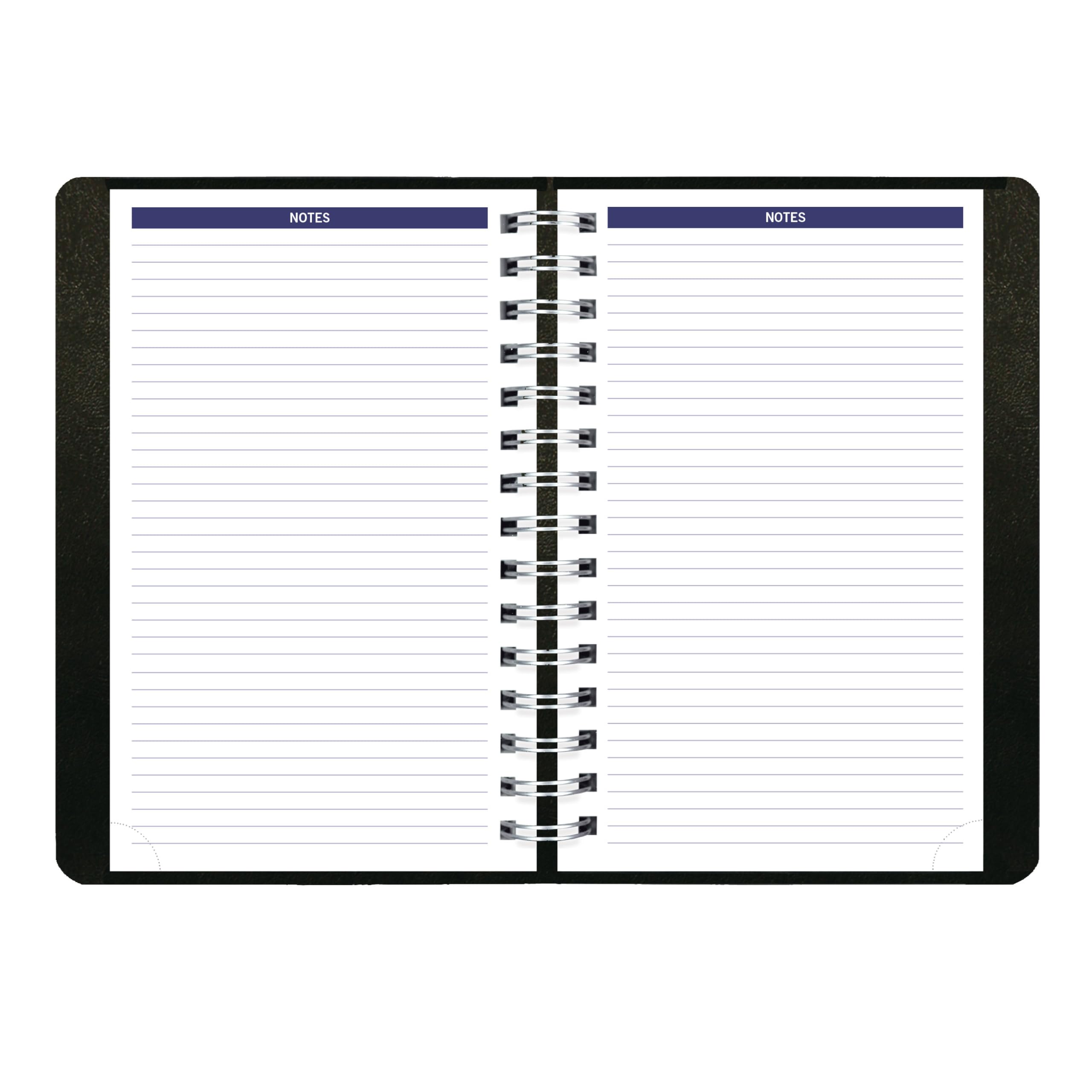 Blueline® DuraGlobe™ Tages-Terminkalender 2025, 12 Monate, Januar bis Dezember, Doppeldrahtbindung, 20,3 x 12,7 cm, Schwarz (C210.21T-25)