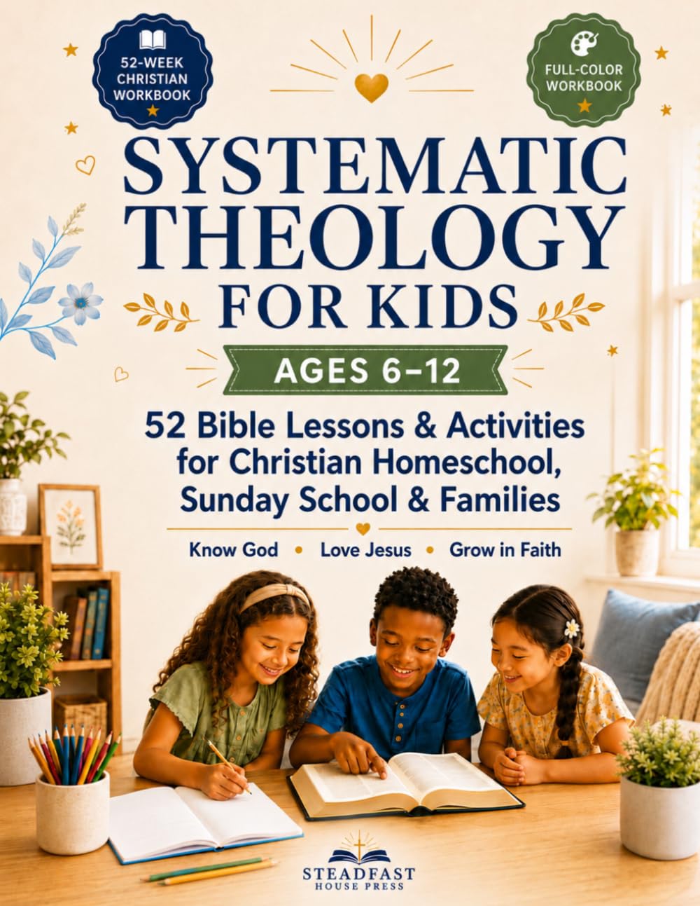 Systematic Theology for Kids Ages 6–12: 52 Simple Bible Lessons and Activities for Christian Homeschool, Sunday School, and Families to Help Kids Know ... in Faith (Systematic Theology Made Simple)