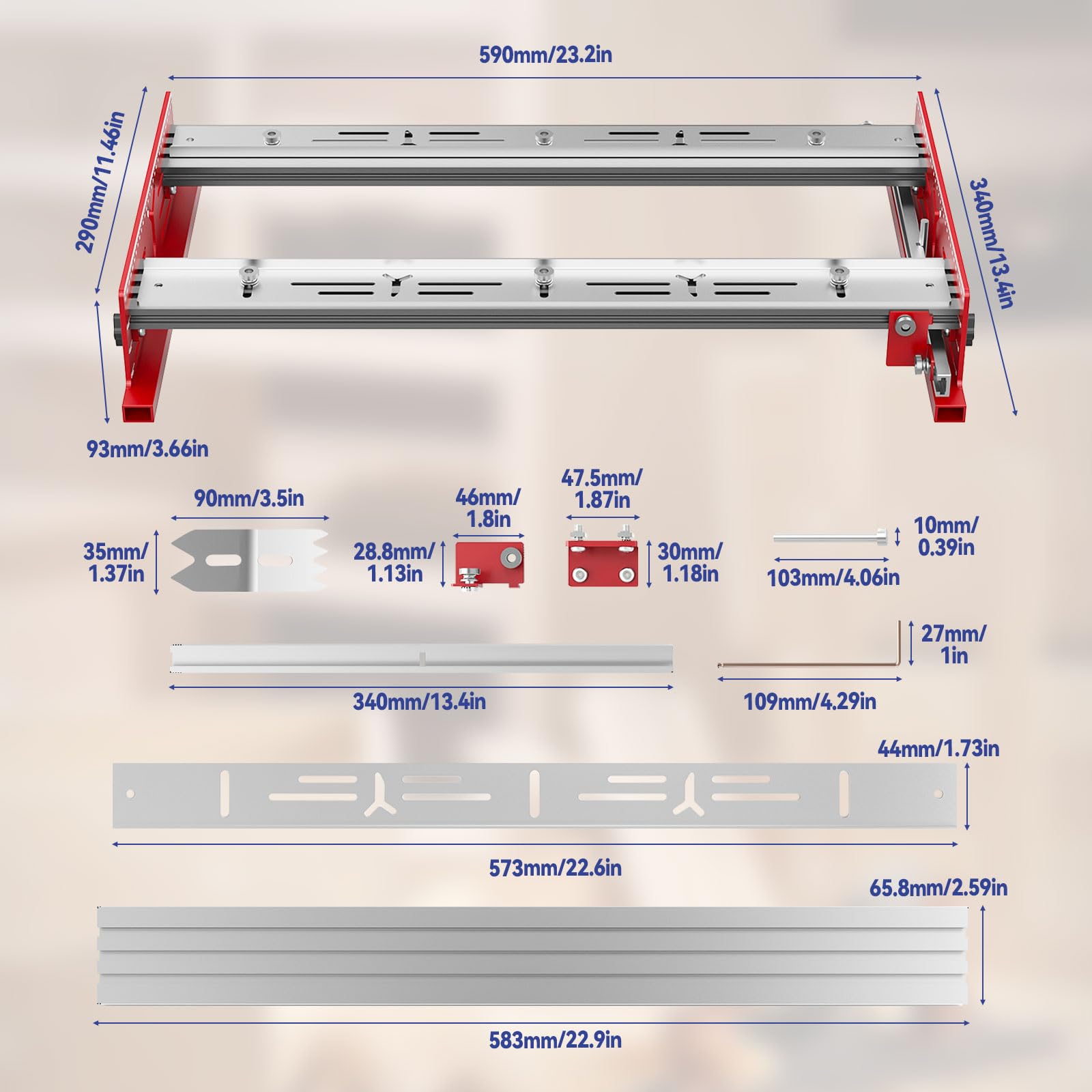 Rout-N-Plane - Fresadora de panel de sobremesa, aplanadora de losa, enrutador de plantilla de banco, tabla superior, capacidad de fresado, altura deslizante ajustable para aplanar y acabado de