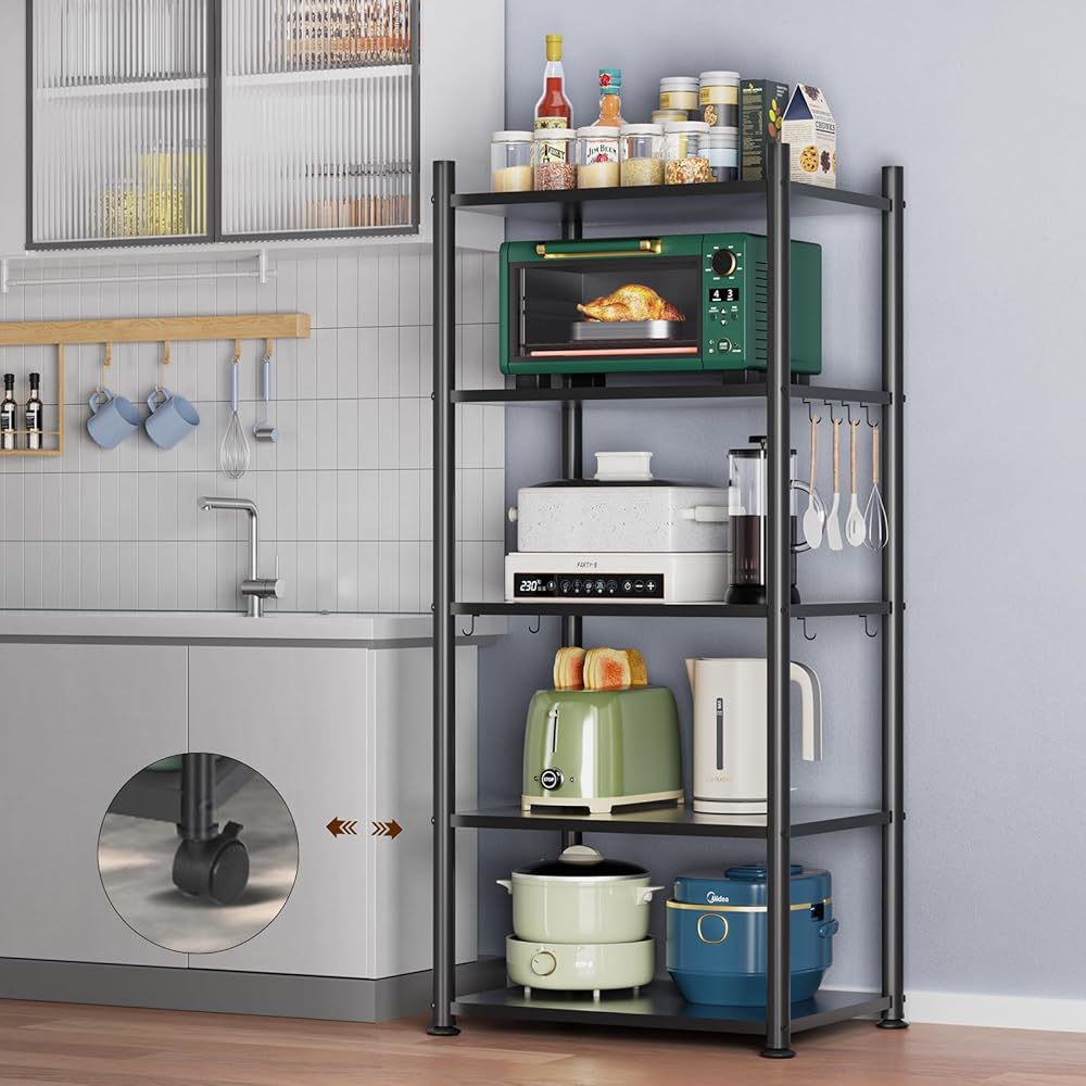 13/mo Finance Bakers Rack,5Tier Adjustable Metal Bakers Rack