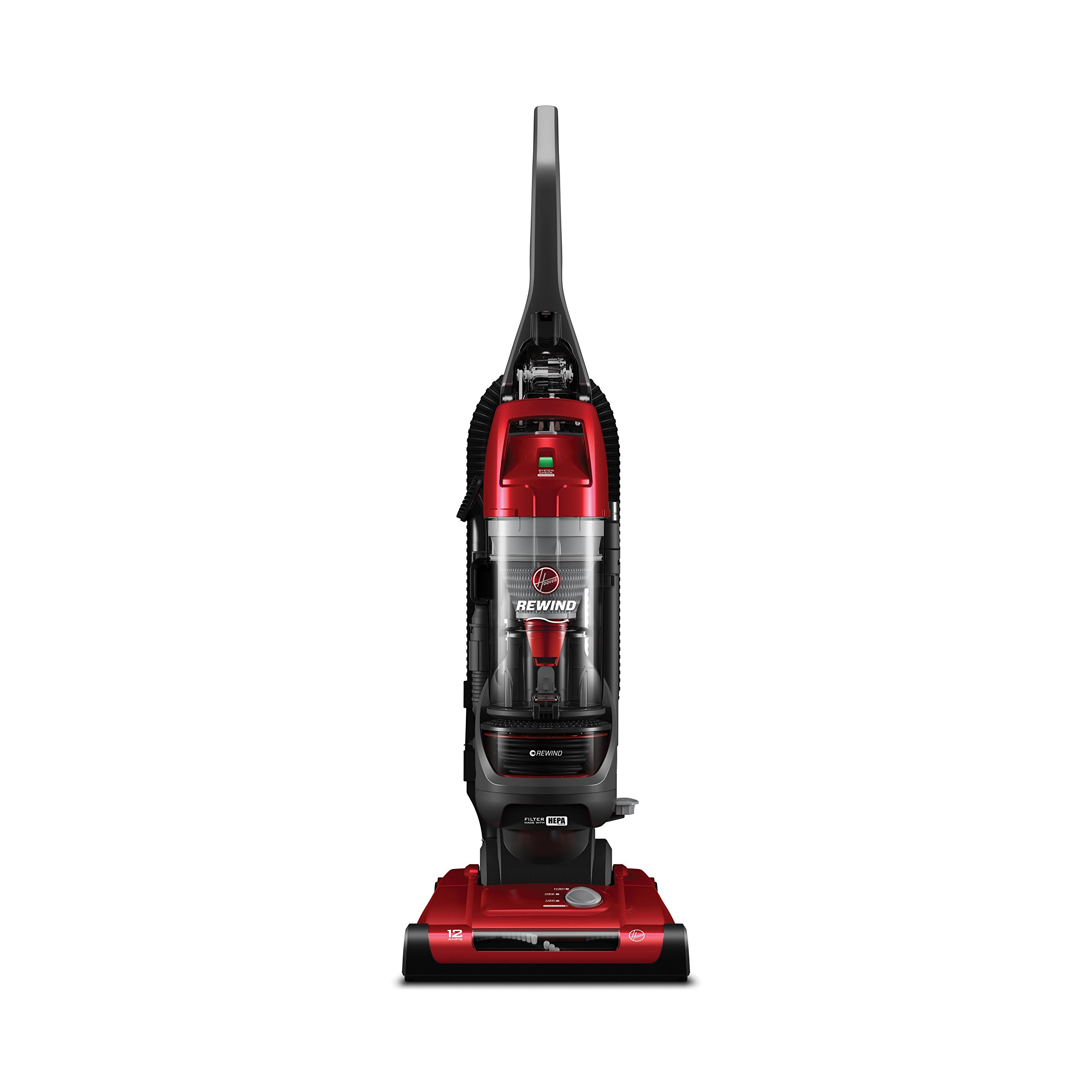 Hoover UH71012 Elite Rewind Multi Cyclonic Bagless Corded Upright Vacuum Cleaner with Cleaning Tool Accessories, Red