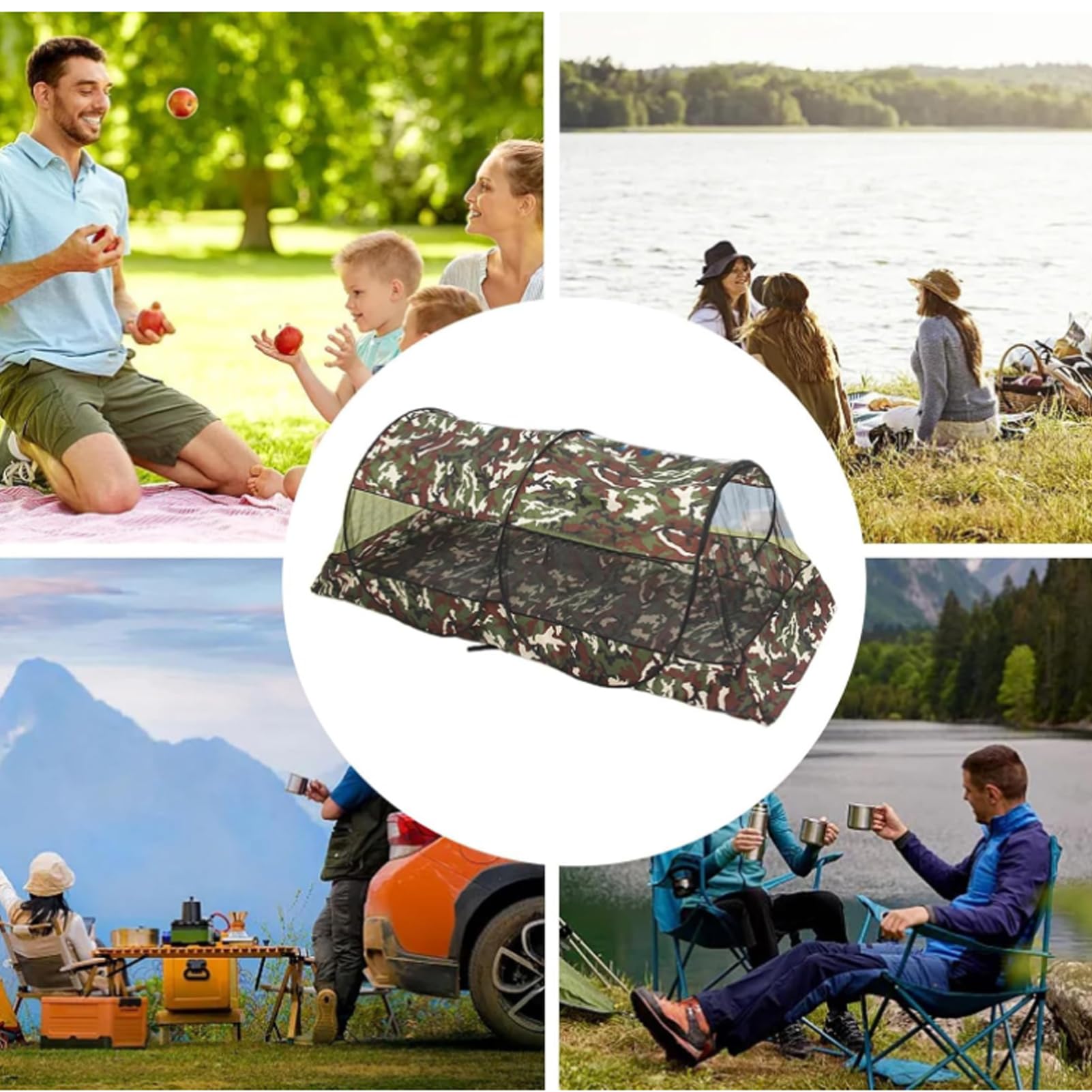 Zanzariera pop-up da campeggio all'aperto, grande zanzariera pieghevole portatile a rete multifunzionale installazione gratuita con borsa per il trasporto per letto, campeggio, viaggi, patio (220 x