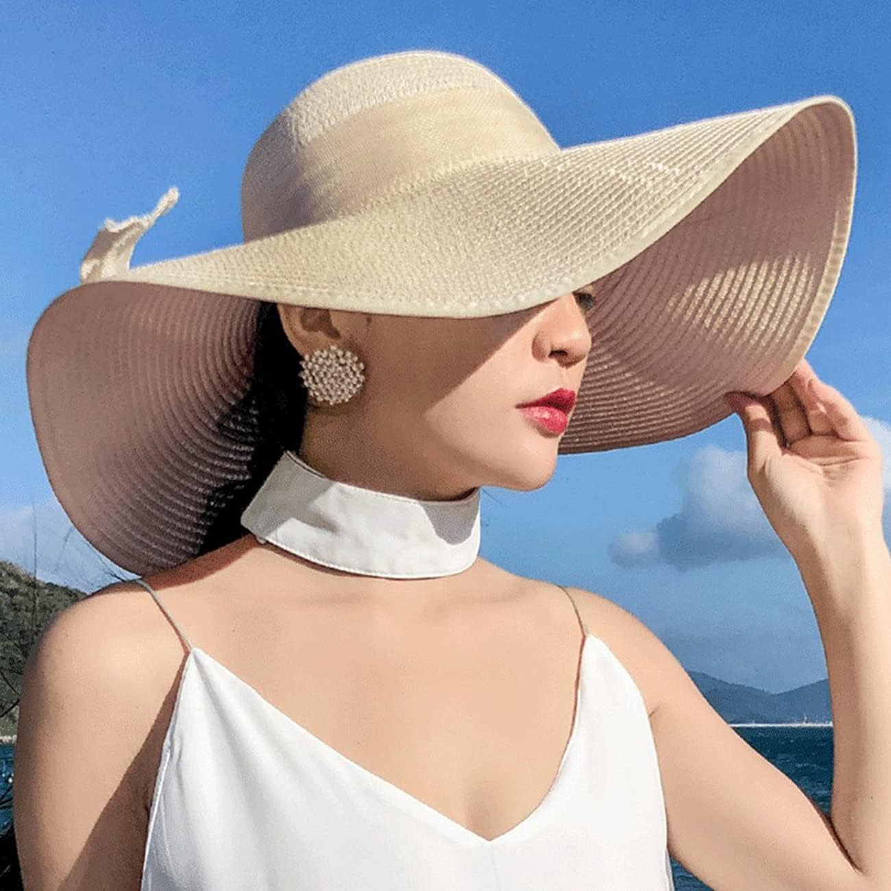 TOSKATOK Cappello Estivo Da Donna, Da Sole, Da Spiaggia, Pieghevole - Foto 3