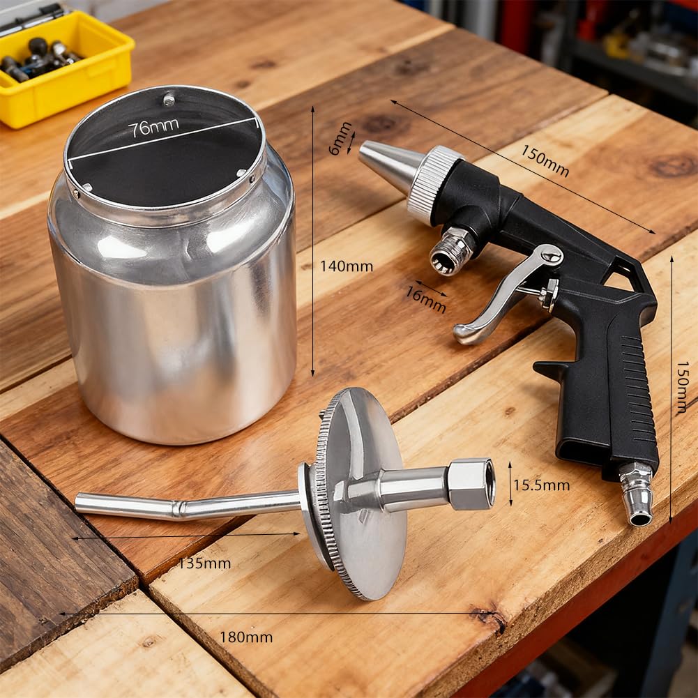 Pistola per sabbiatura ad aria compressa 6,2 bar Sandblaster 1000 Cc capacità vaso in alluminio portatile