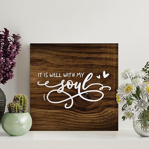 Miniatura 16 de Madcolitote Rustic Bible Verse Wood Signs Amazing Grace How Sweet The Sound Wall Art Retro Scripture Wood Plaque Farmhouse Wall Decor for Home Man