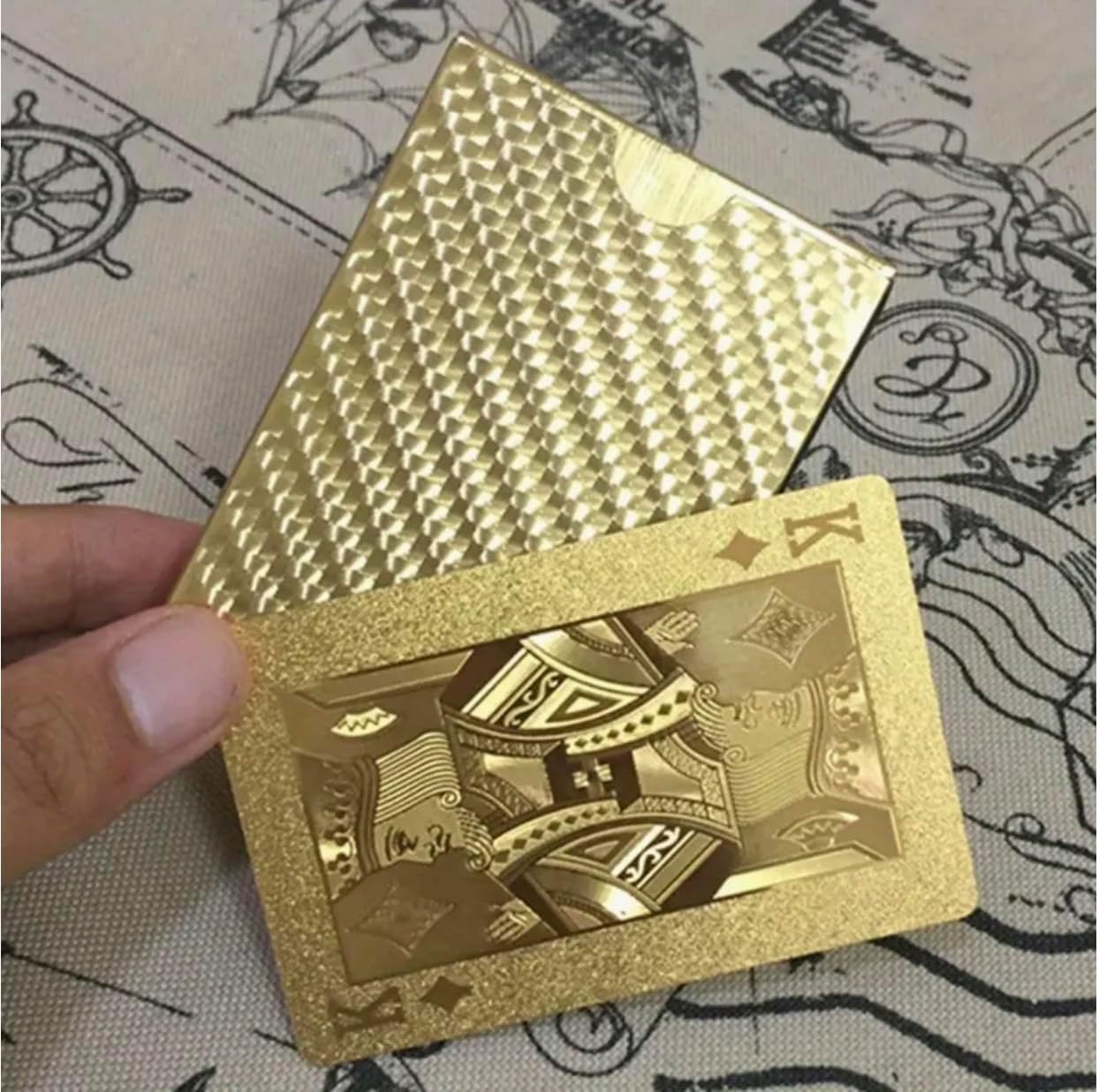 10 Decks - Gold Diamond Playing Cards - Durable and Waterproof, Perfect for Magic, Poker, Parties, and Special Occasions. Ideal for Memorable Gifts. (Standard Gold)