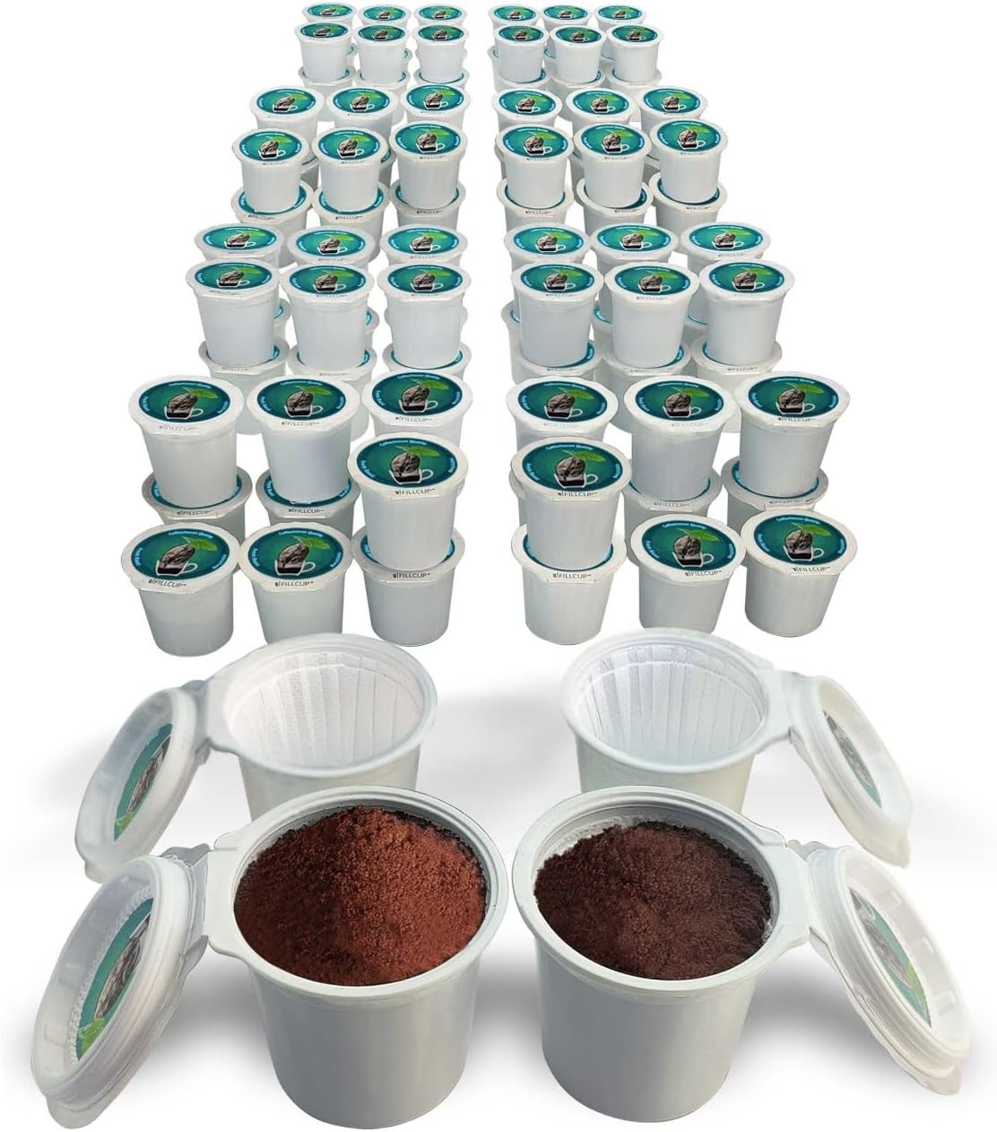96 iFillCup Pods - Use Your Favorite Coffee, Fits all K Cup Brewers, Save $Hundreds, Holds 50% More Coffee for a Richer or a Larger Brew for Morning Commute (Green)