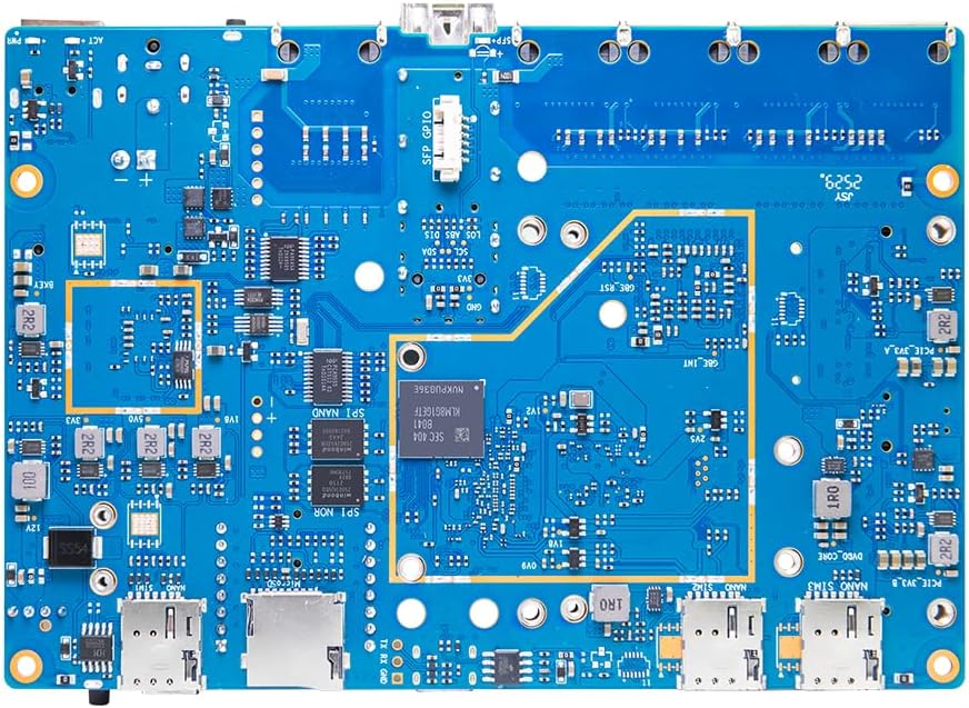 Banana Pi BPI-R4 Lite Router with Quad-Core Cortex-A53, 2GB DDR4 8GB eMMC Flash on Board, Support M.2 for 4G/5G Modules