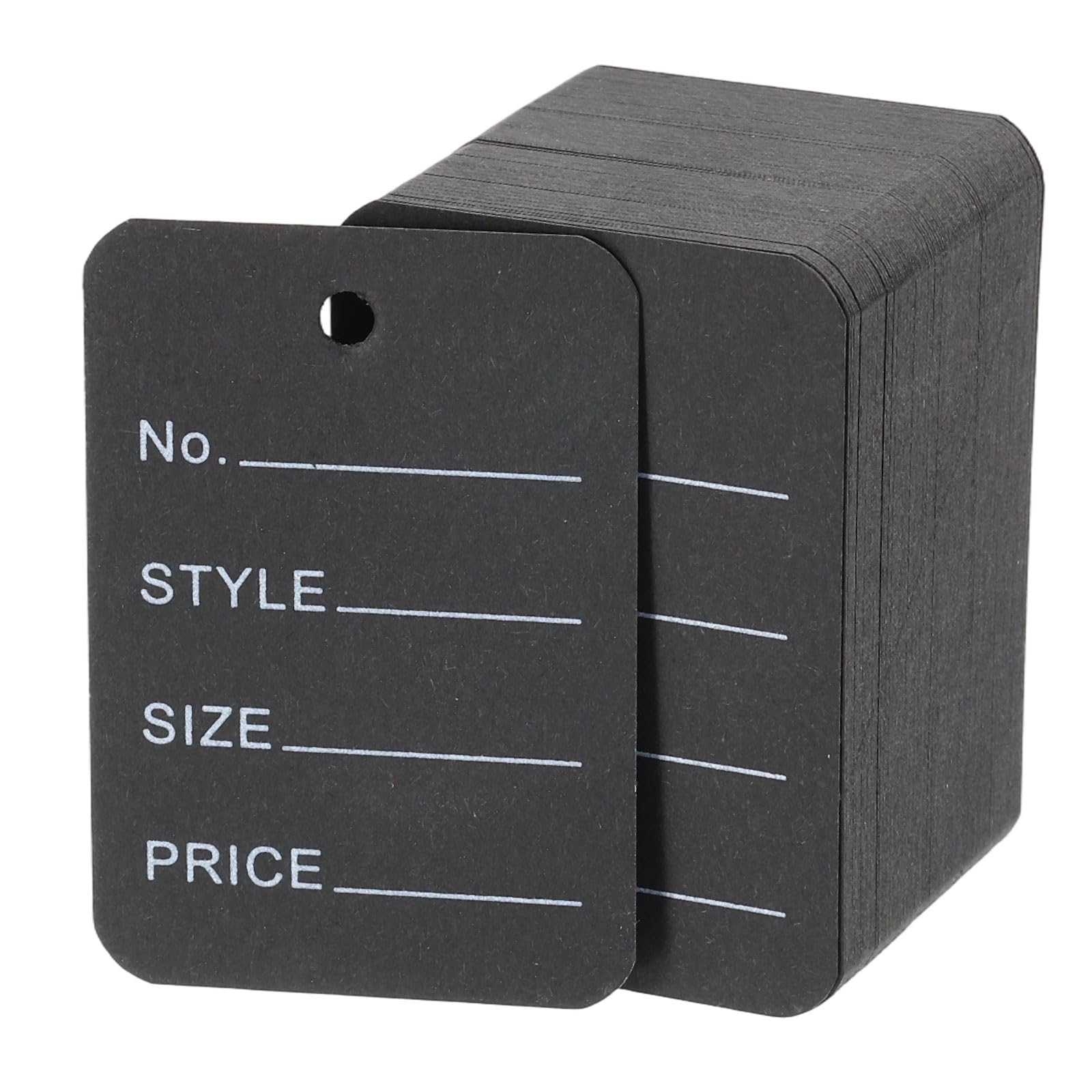PATIKIL Price Tags, (50 x 35 Mm, Black) (500Pcs) Pre-Printed Label Writable Price Paper Tag Perforated Garment Label Suit for - Pricing/Clothing/Gift/Jewelry