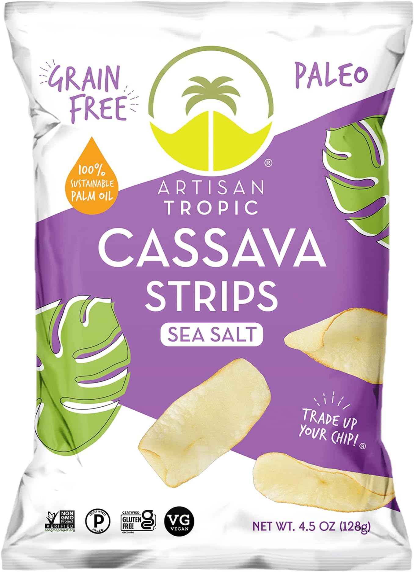 Artisan Tropic Your Tasty & Healthy Snack Strips, Plantain, 4.5 Ounce (Pack of 2)