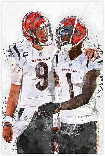 Miniatura 6 de Póster deportivo Justin Jefferson en lienzo para decoración de pared pinturas para sala de estar dormitorio sin marco 12 x 18 pulgadas 118 x 177in