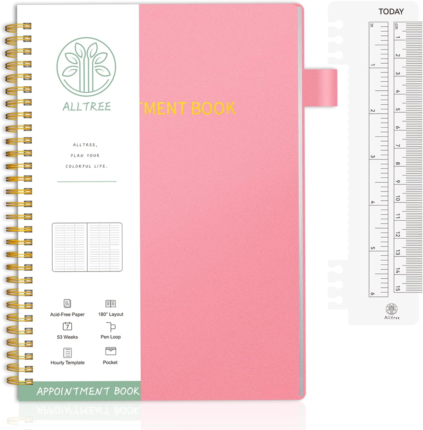 Appointment Planner Book Undated, Spiral Binding Notebook ，ALLTREE To