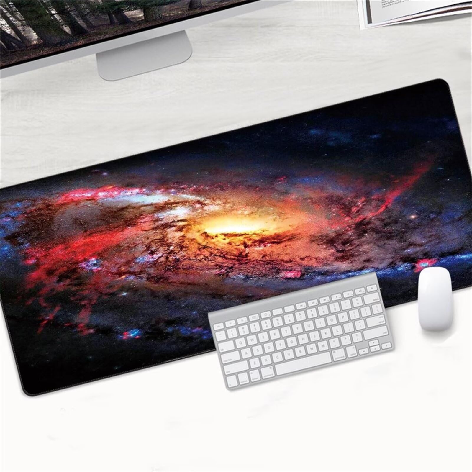 Alfombrilla ratón Gaming Galaxia escénica Alfombrilla Ratón XXL 1000x500x3mm Grande Mouse Pad,Alfombrilla de ratón de Sobremesa,con Base de Goma Antideslizante,Mejora la precisión y la Velocidad