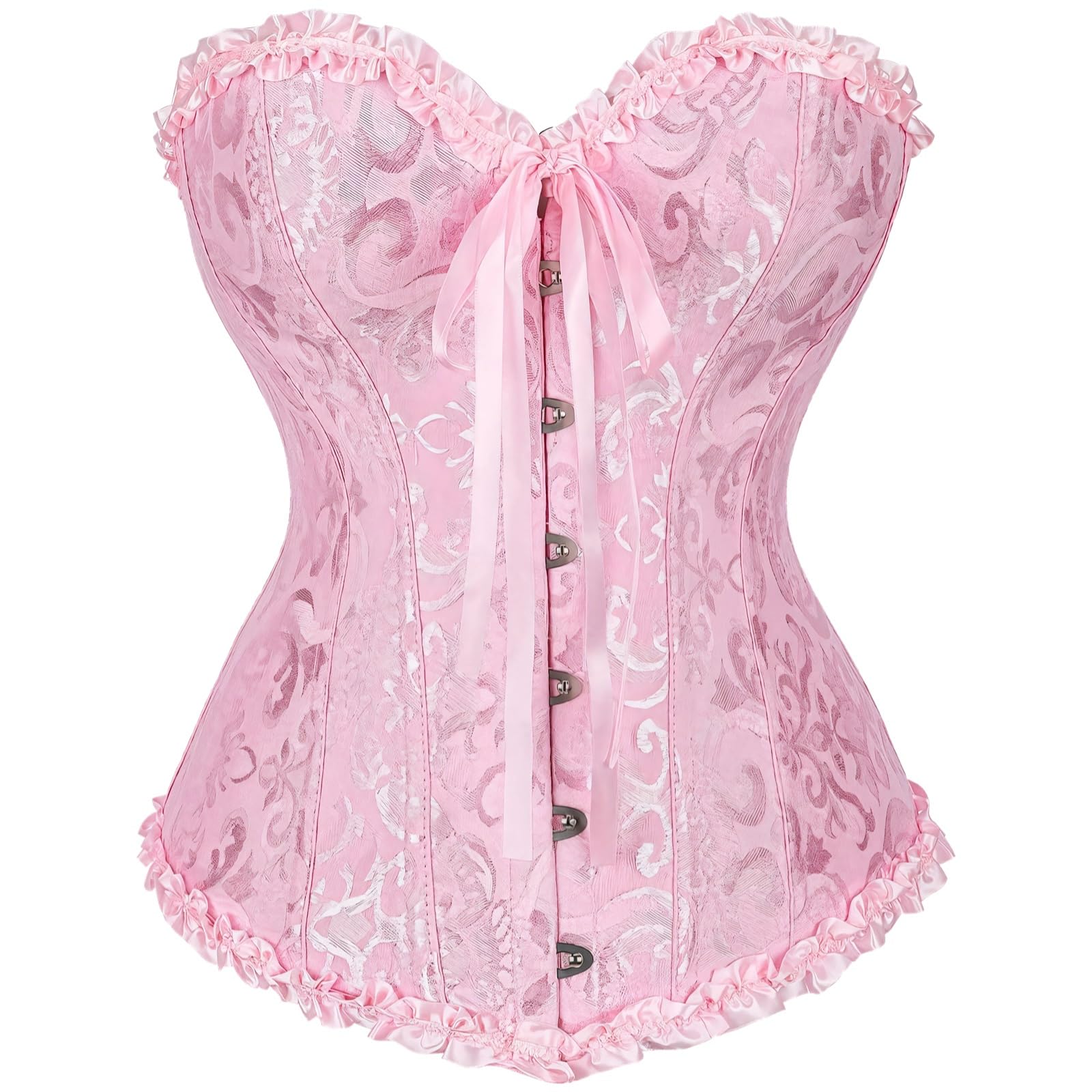 Corsetto delle donne eleganti con la disposizione del pizzo, progettazione anteriore della chiusura di Shapewear del bustier, Xxl,