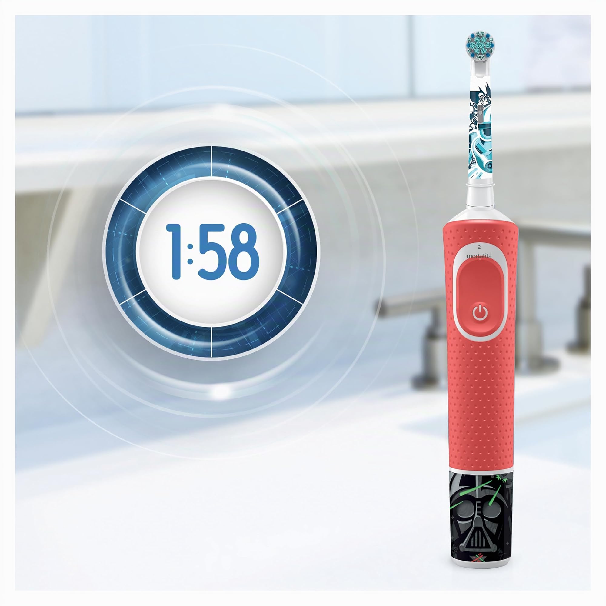 Spazzolino Elettrico Ricaricabile Oral-B Kids Braun, 1 Manico Con Personaggi Di Star Wars, 1 Custodia Da Viaggio, Per Età Da 3 Anni