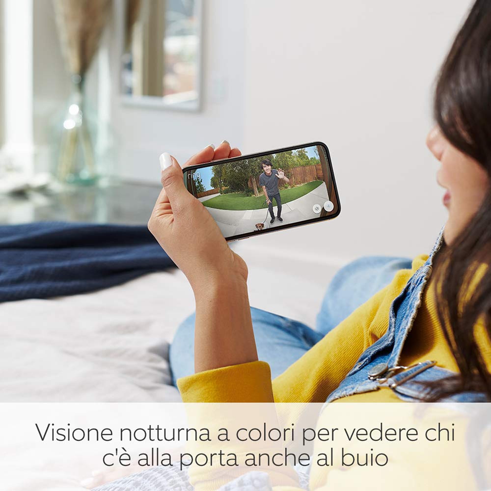 Ring Videocitofono Pro cablato (Wired Video Doorbell Pro) + Chime (3ª gen.) | campanello con telecamera, video HD 1536p, video a figura intera, con cablaggio | Prova gratuita di 30 giorni di Ring Home