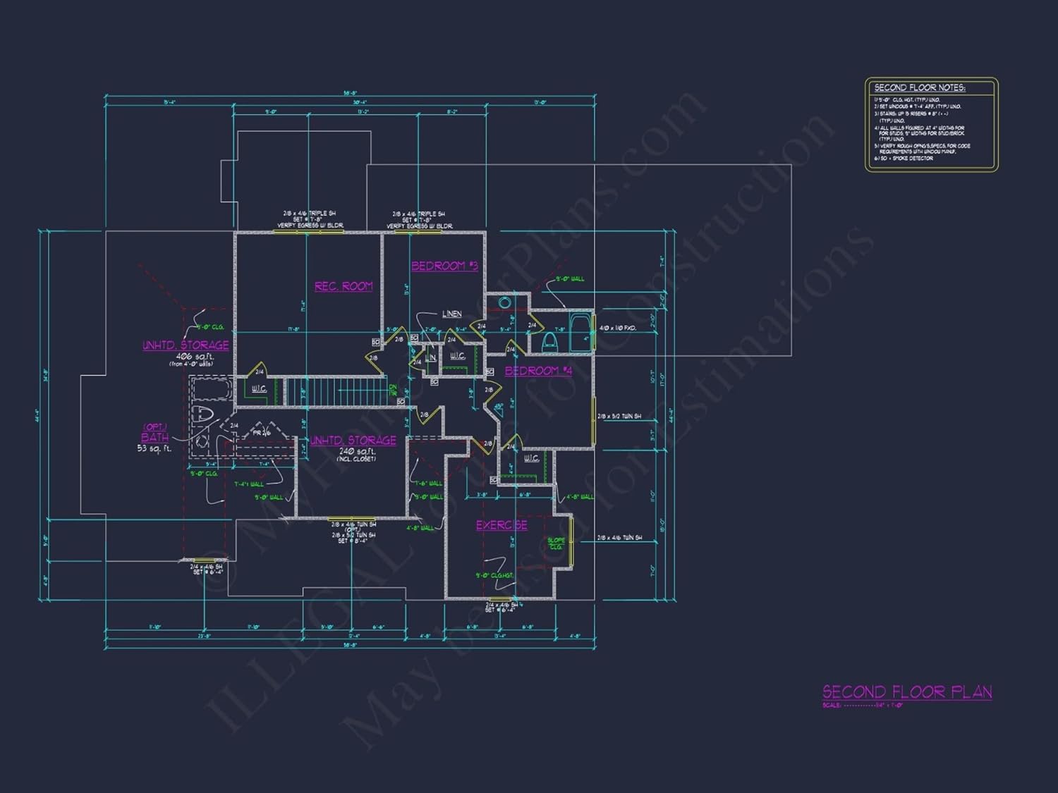 19-1984 HOUSE PLAN - Traditional House Floor Plan with CAD Architecture Designs