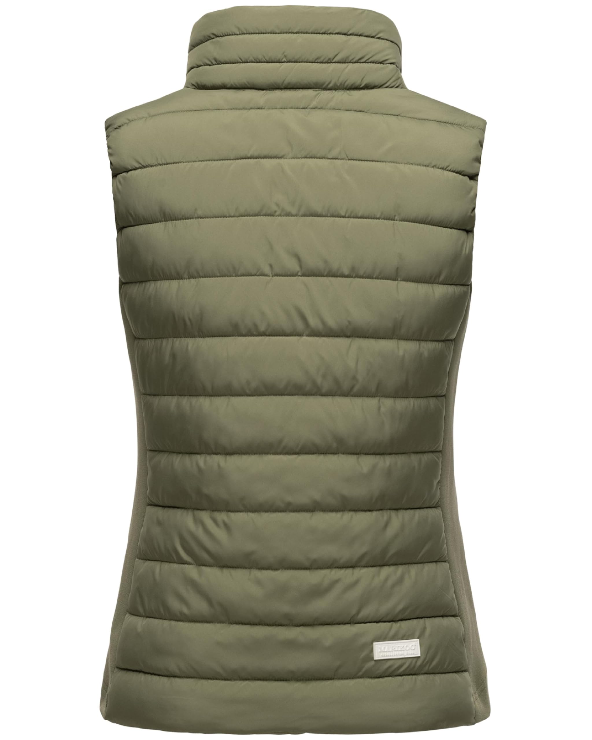 MARIKOO leicht gefütterte Damen Steppweste Übergangsjacke mit elastischen Rippbündchen an der Seite und hohem Kragen Reimii XS-3XL