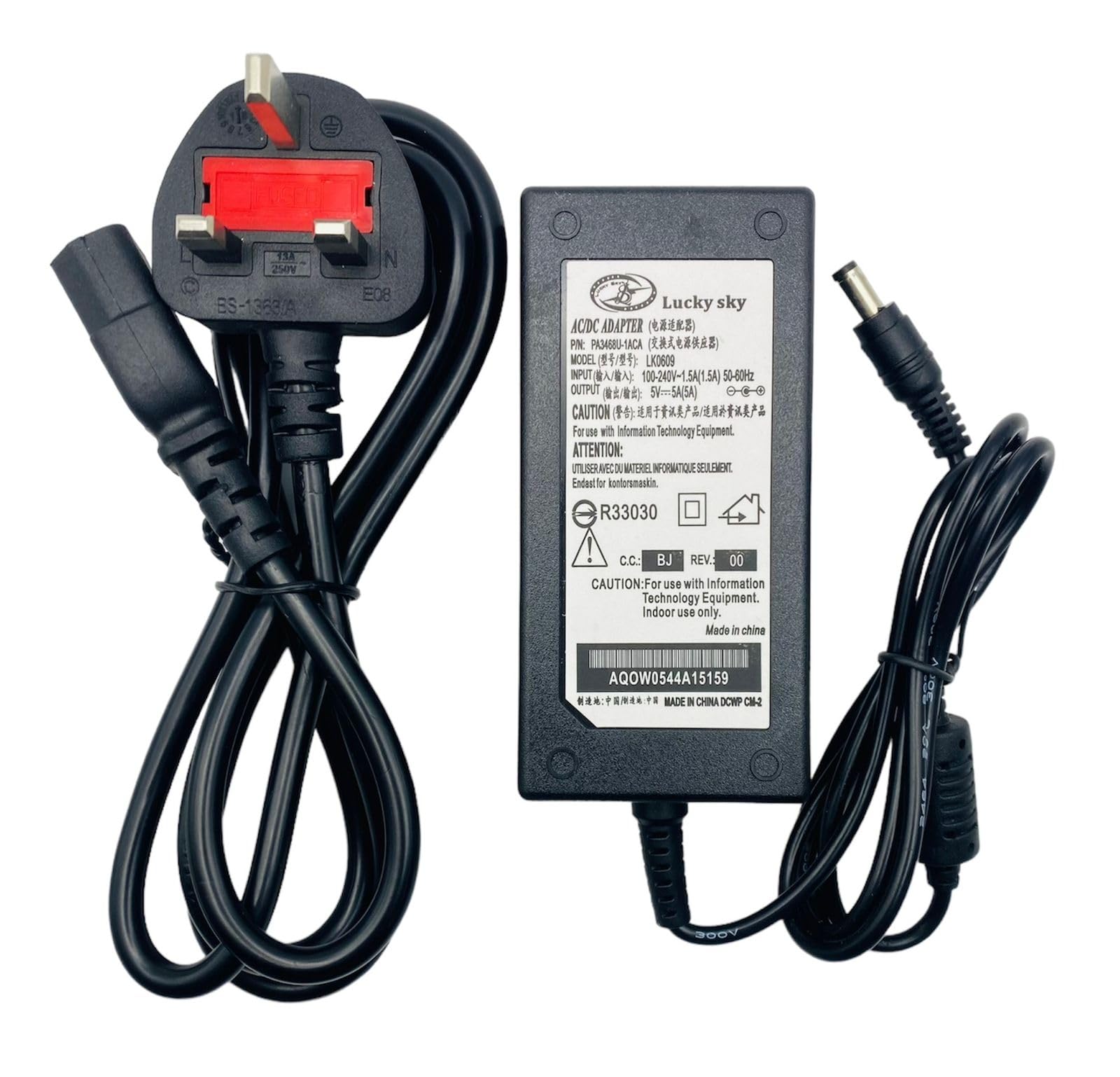 Lucky Sky DC 5V 1A/ 5V 2A/ 5V 3A / 5V 4A/ 5V 5A, AC Adapter Power Supply Transformer Power Adapter Converter Wall Charge Adapter For Professional Home Use, black. (5V 5A)