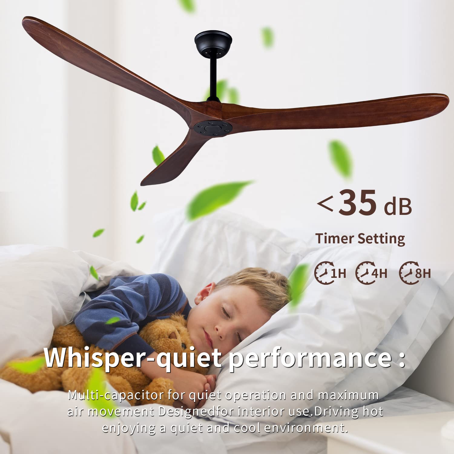 Amazon | FOBLKS 70インチ リビングルームシーリングファン 寝室用
