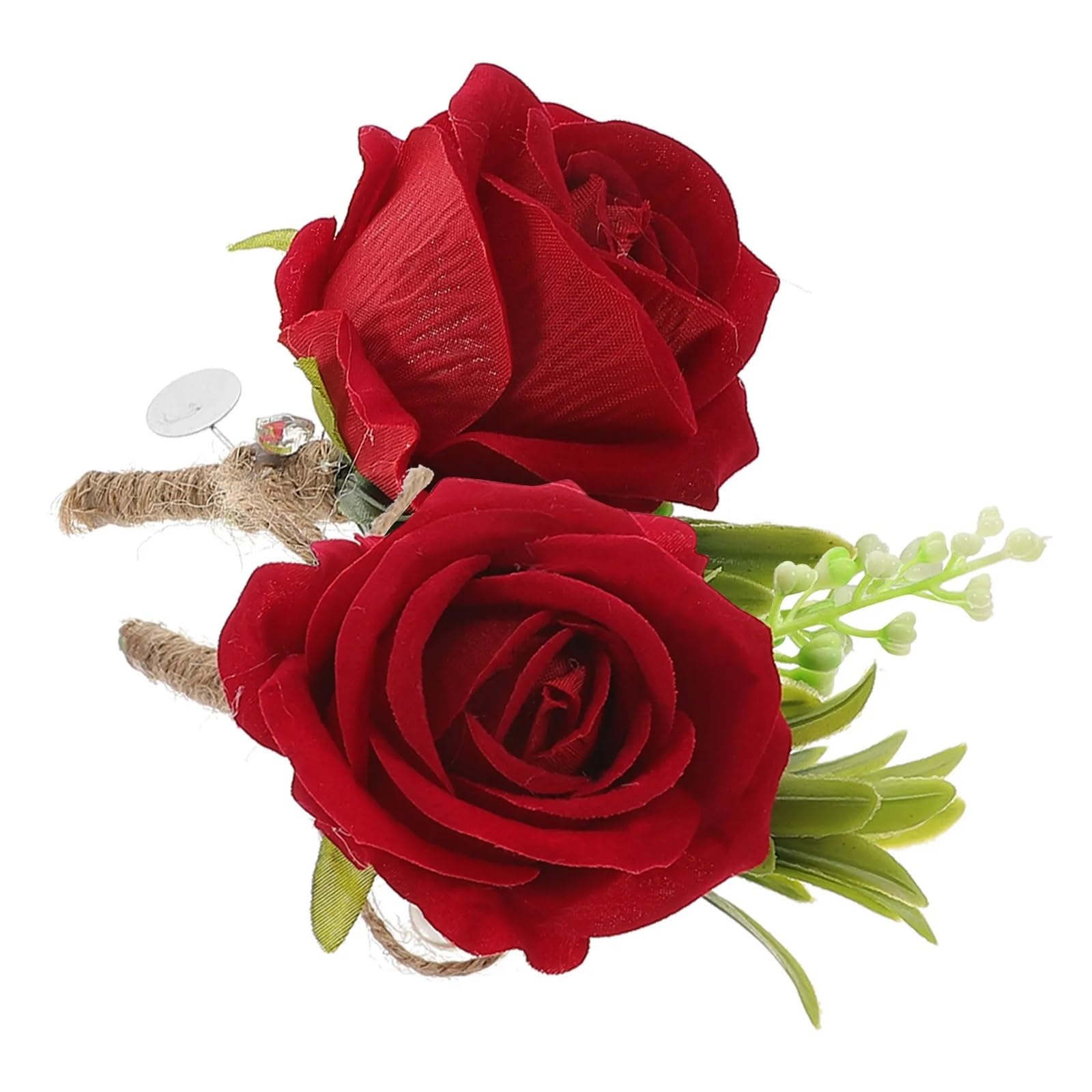 Hzomif Boho Artificial Flower Wedding Corsage 4Pcs Artificial Flower Boutonniere Premium Simulated Rose Groom Bride Wedding Decoration Suit Accessory Photographic Prop