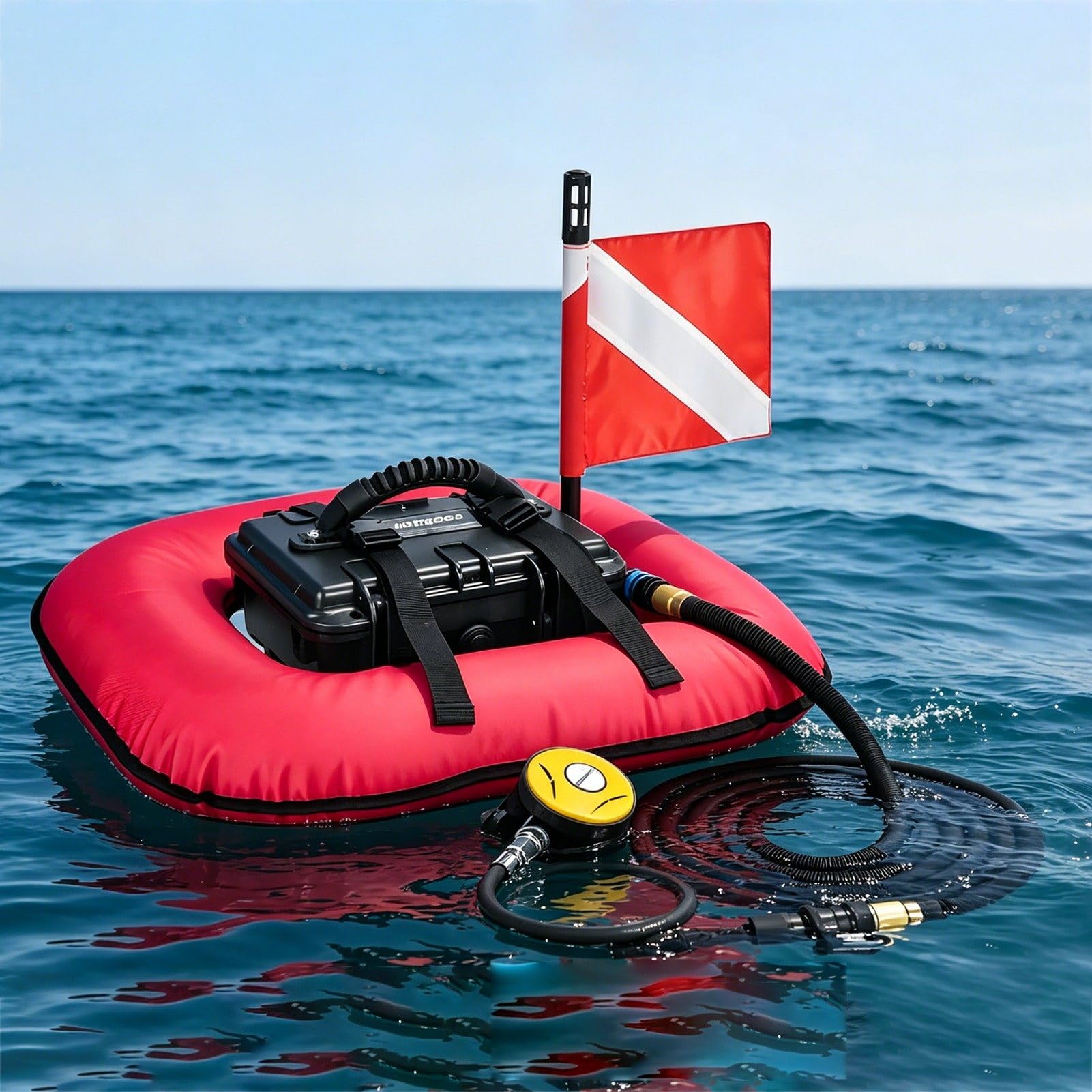 ROGHA Scuba Diving Ventilator, Tankless Diving System, Portable Rechargeable Scuba Diving Tank, Battery Life 60-70min, Diving Equipment Red-1battery