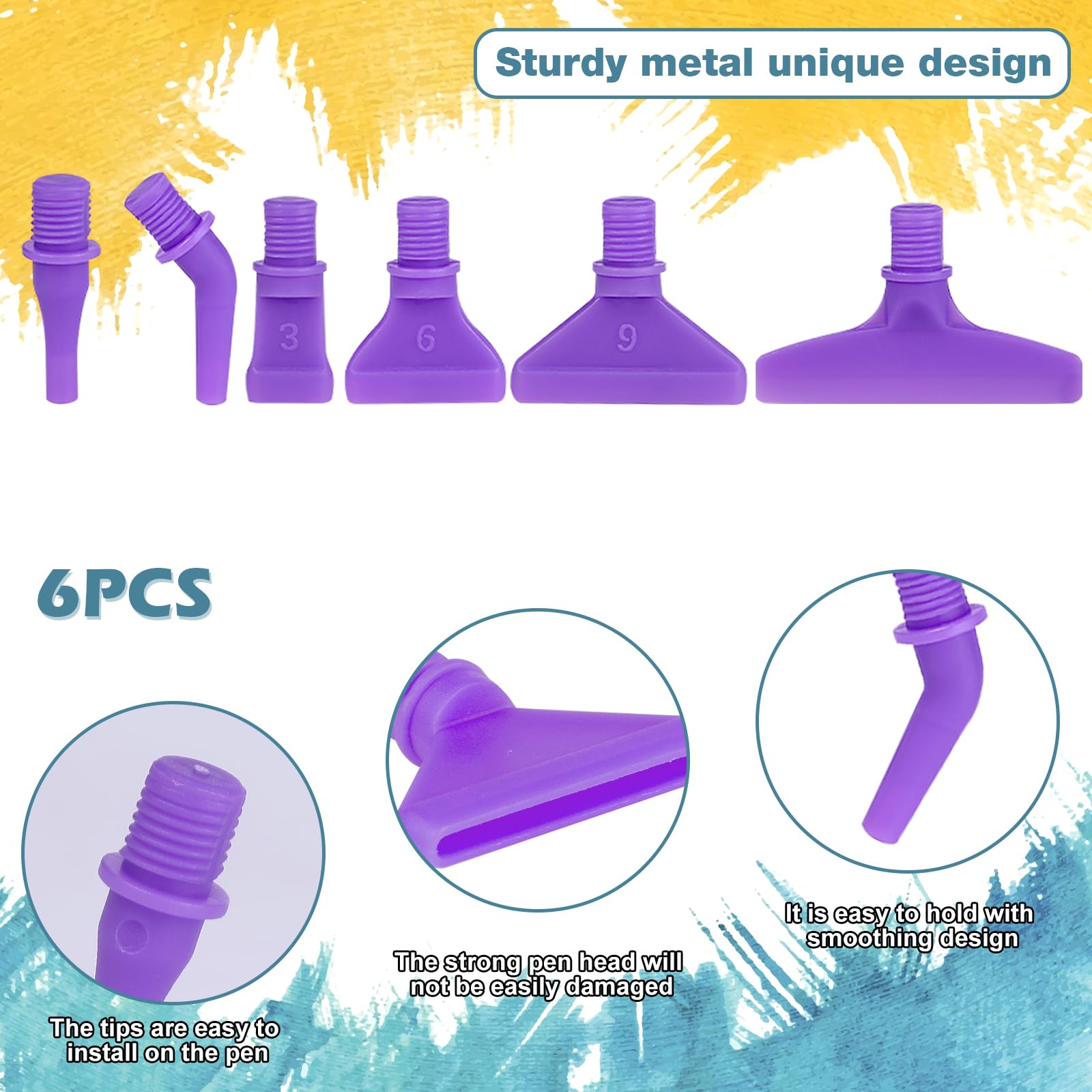 DoreenBow 13Pcs 5D Diamond Art Painting Pen Kit - Deep Purple - 0.3mm Fine Point - Ergonomic Grip - Adults & Teens - DIY Art & Jewelry Making