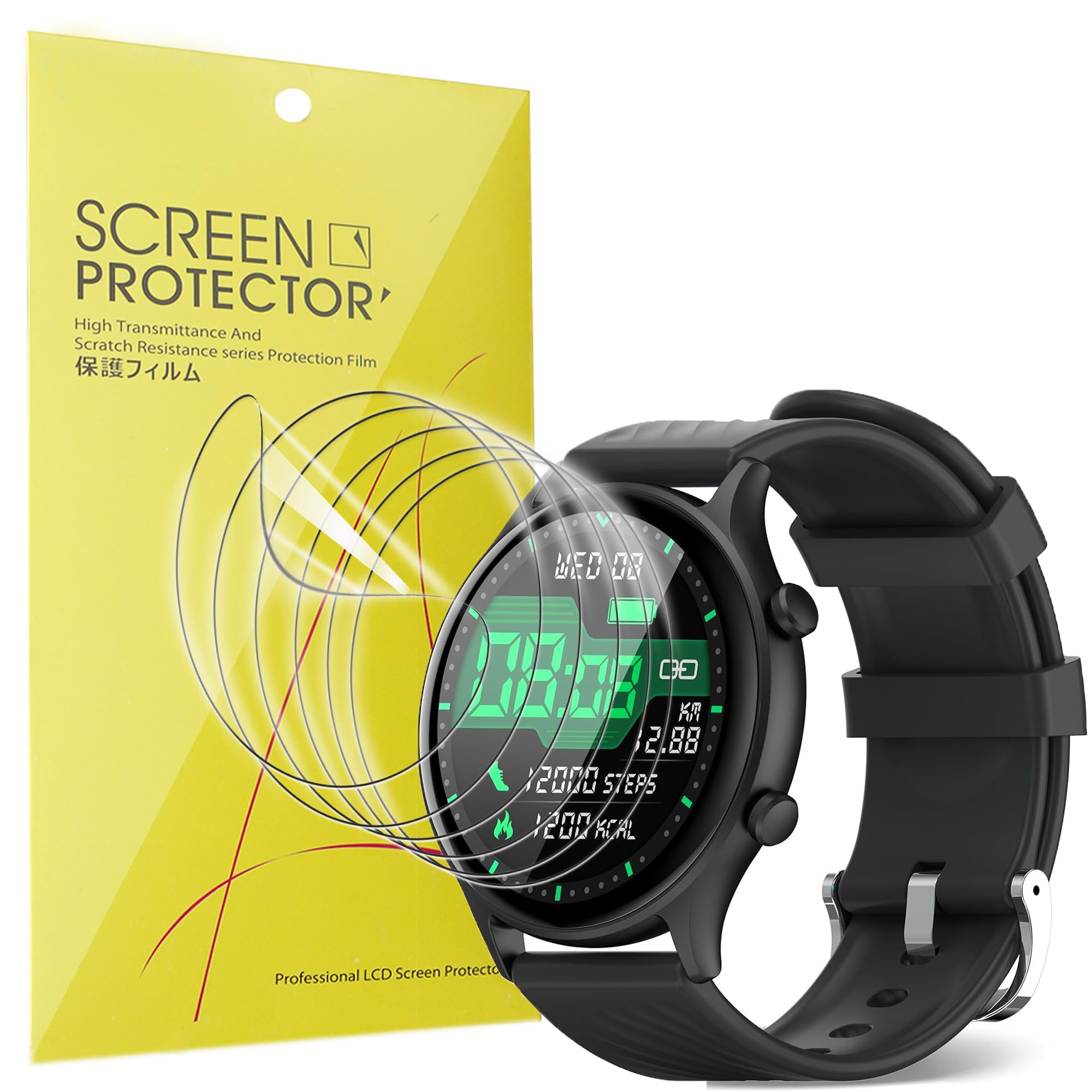 Lamshaw Compatible for WalkerFit A2 Pro Watches Screen Protector, [6 Pack] Full Coverage TPU Clear Film Compatible for WalkerFit A2 Pro 1.4 Inches Watches (6 Pack)