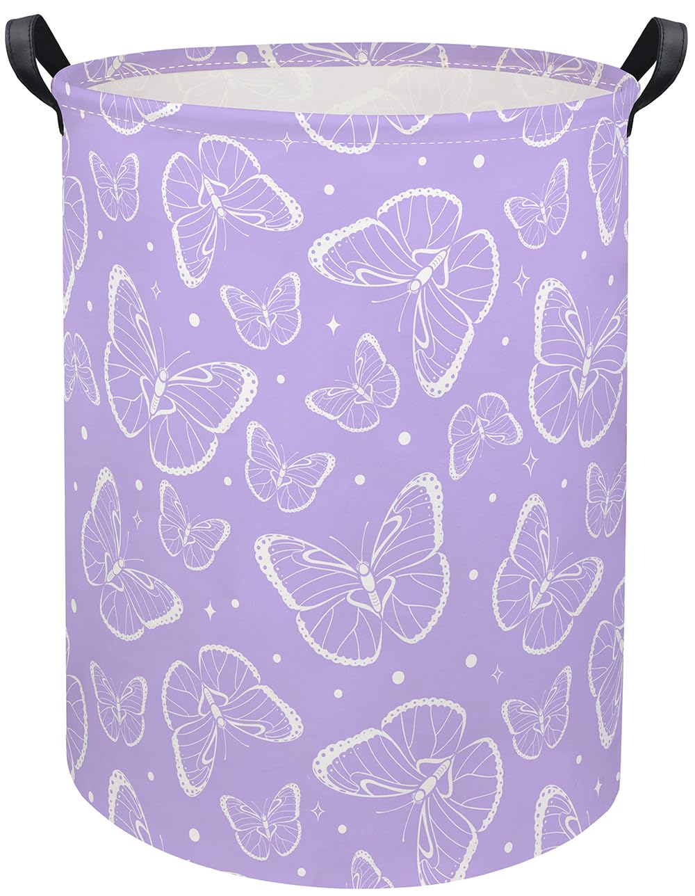 TIBAOLOVER Kids Laundry Basket Baby Hamper Toy Storage Bin for Boys Room Decor Baby Nursery Hamper Gift Baskets for Bedroom Bathroom(Purple Butterfly)