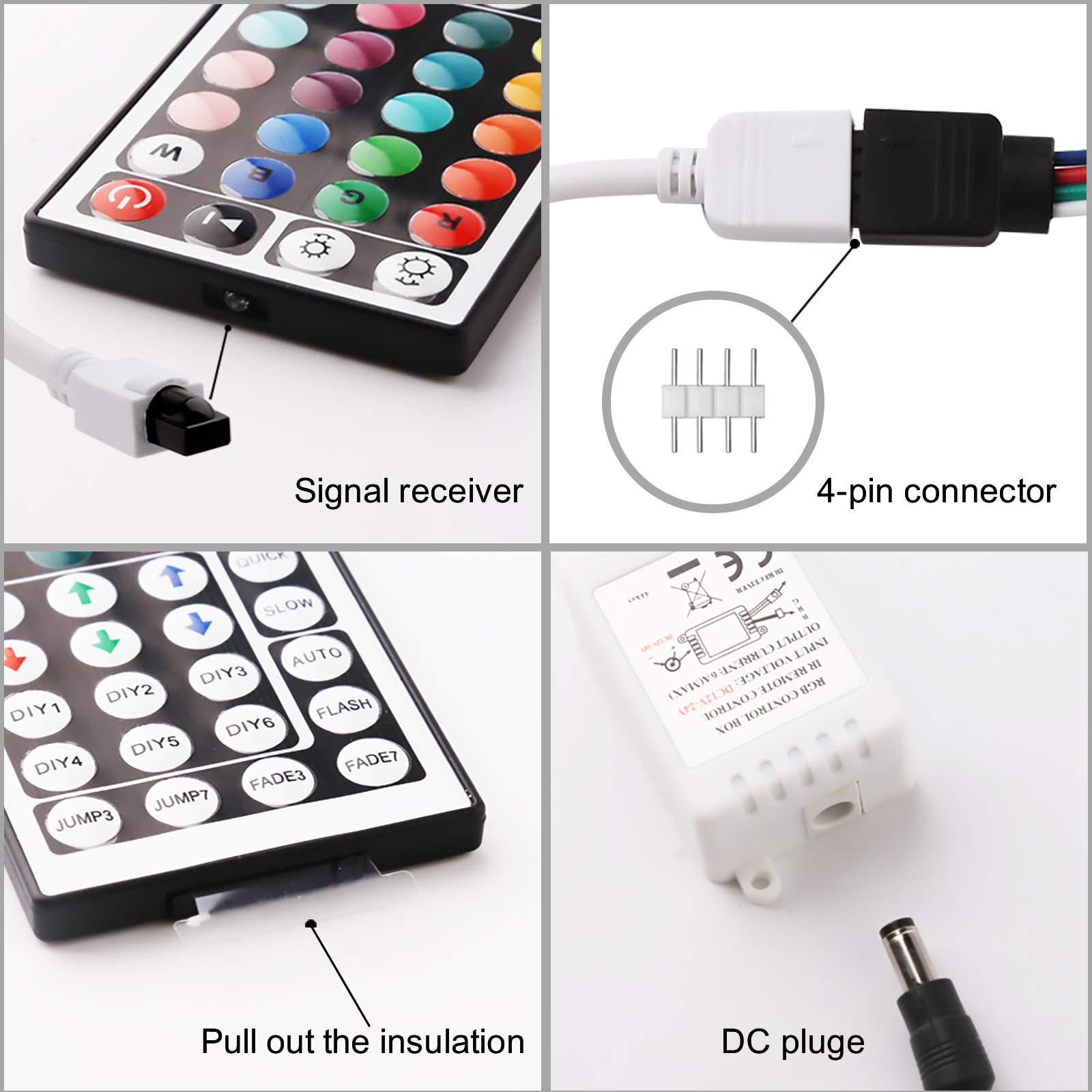 Snapklik.com : Yiliaw 2-Port 24 Key IR Remote Controller Wireless ...