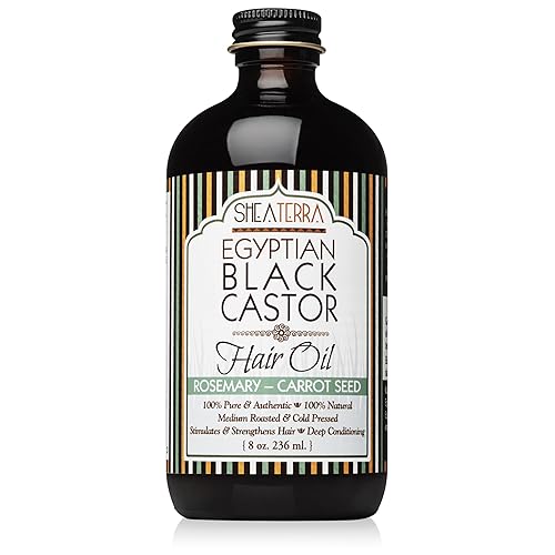 Miniatura 2 de Shea Terra Organics Aceite extra virgen extra de ricino negro egipcio 100 % puro, aceite capilar fortalecedor y acondicionador totalmente natural