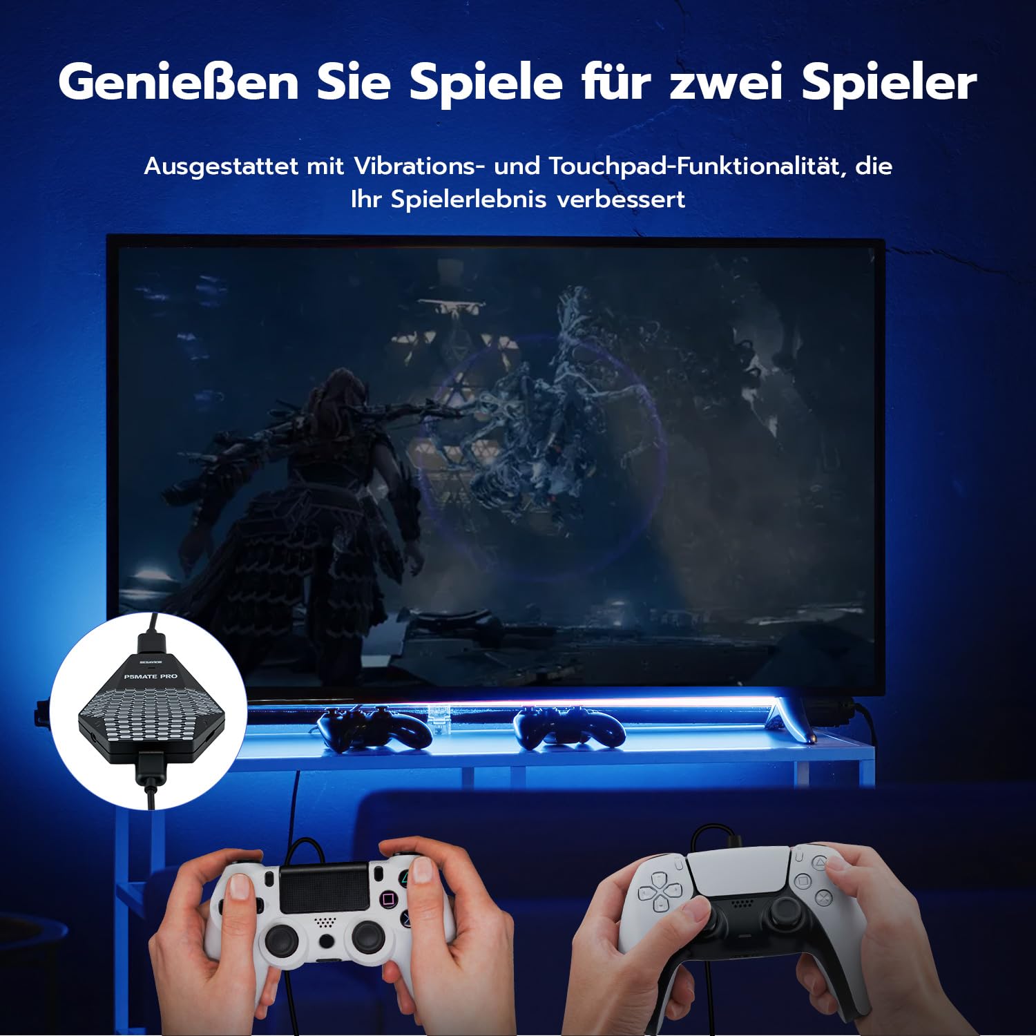 Mcbazel Besavior P5 Mate Pro USB Adapter für PS5/PRO/Slim, PS5-Gaming-Konverter, Kabelloses Zubehör, Unterstützt Verschiedene Spielperipheriegeräte/Geringe Latenz/Plug and Pla