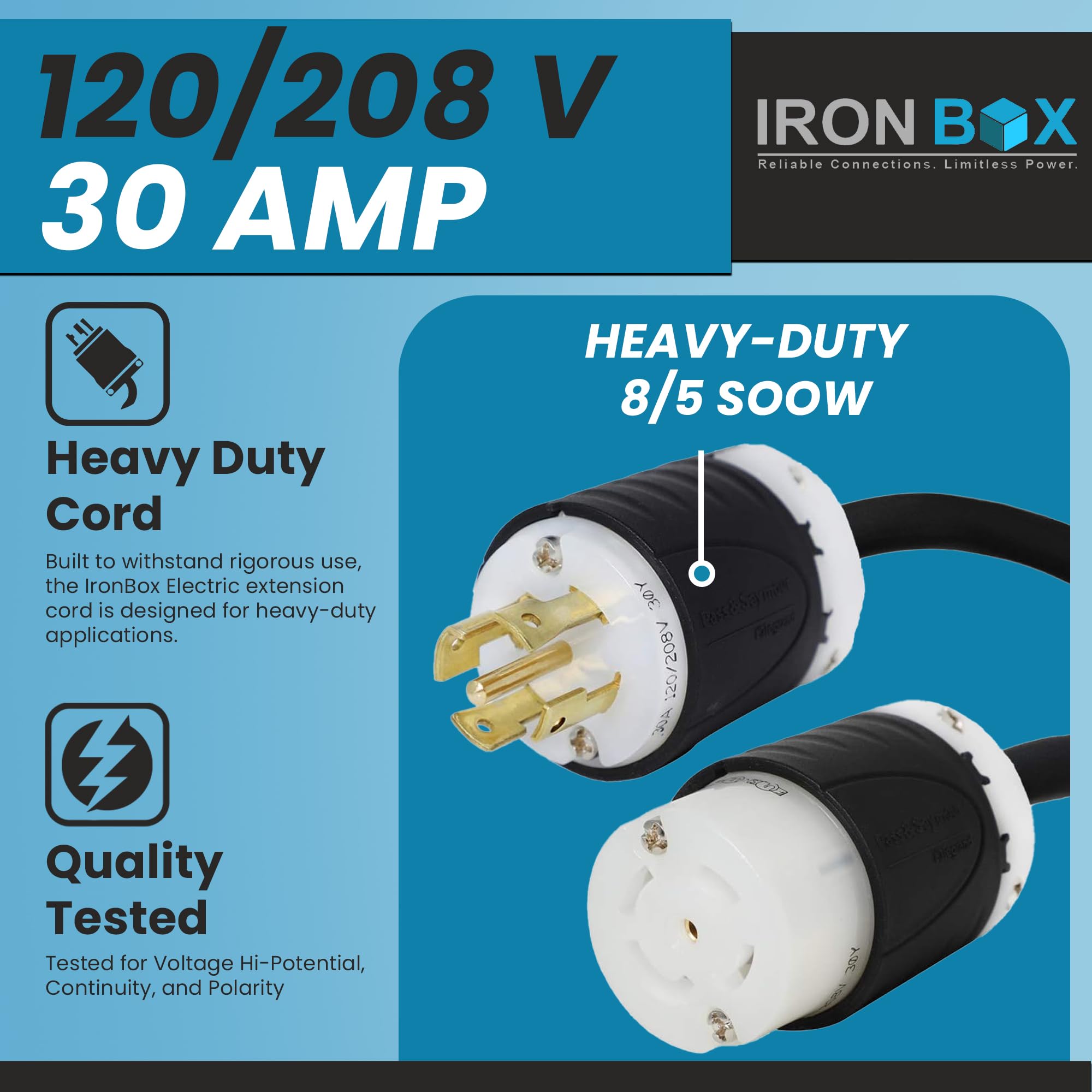 IronBox Electric - L21-30 Extension Cords - L21-30 Plug to L21-30