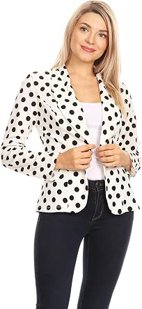 Womens Casual Pattern Print Open Front Long Sleeves Blazer Style Jacket