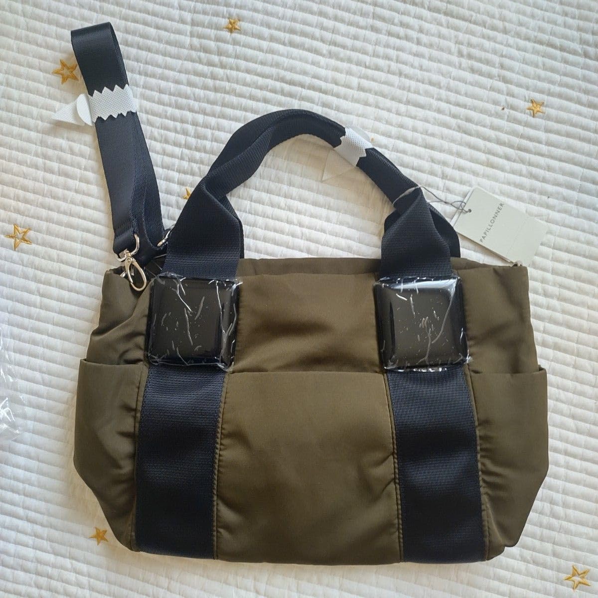 Amazon.co.jp: PAPILLONNER パピヨネ スクエア樹脂パーツ トートバッグ