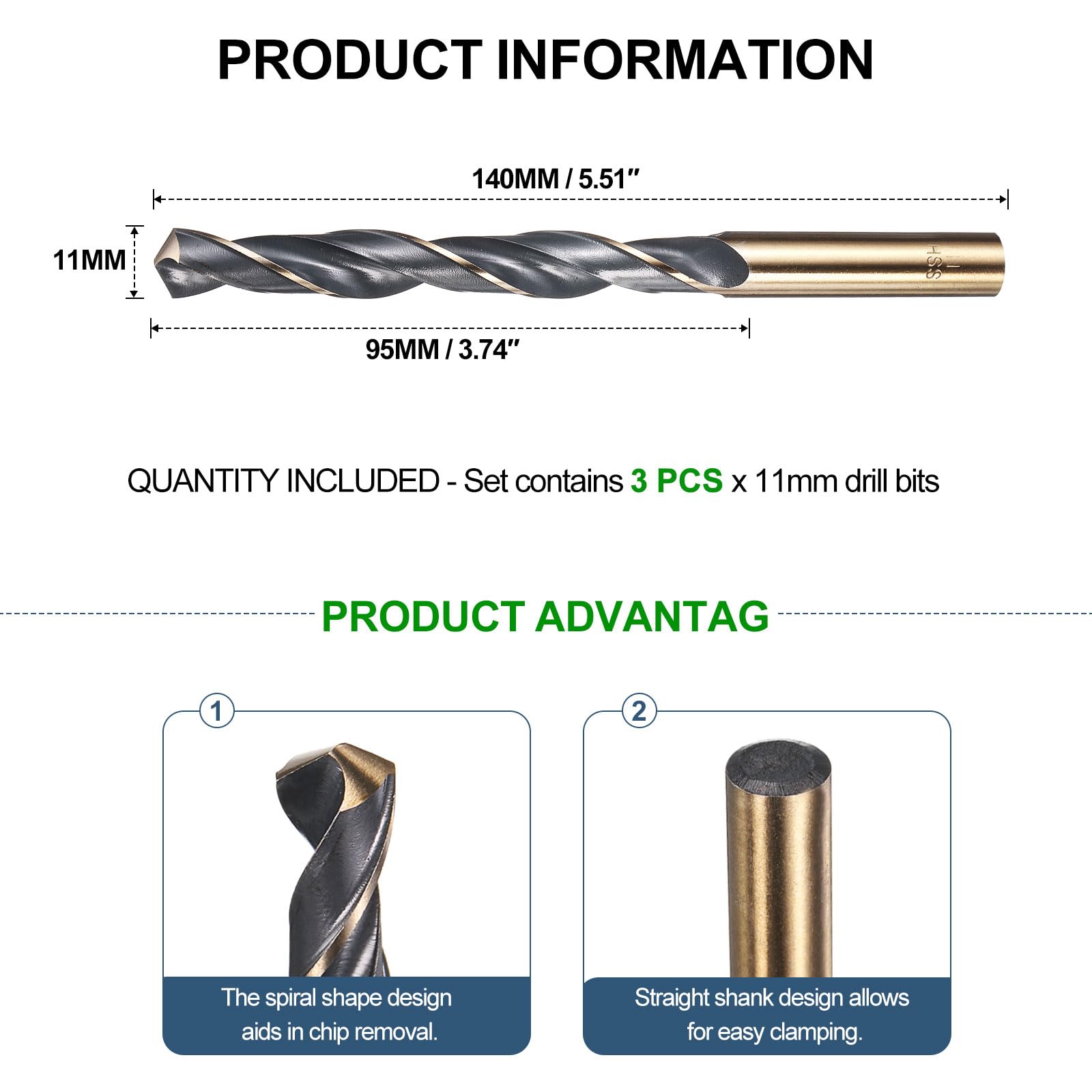 METALLIXITY Drill Bit (11mm) 3pcs - Image 2