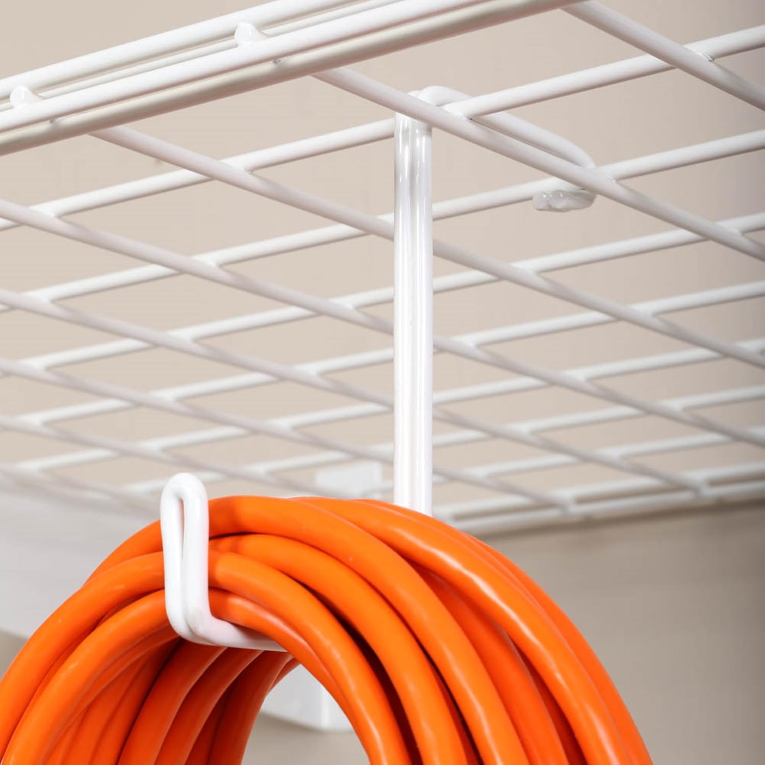White Steel Rust Resistant Storage Hooks for Ceiling and Wall