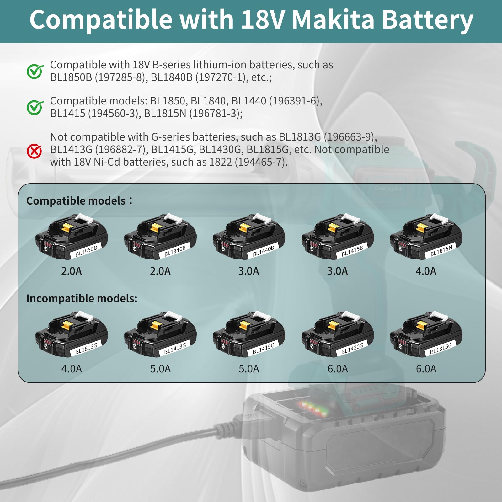 Pistola Silicona Transmisión Continua, Rango De Velocidad 71-261mm/Min, Pistola Silicona Profesional Diseño Anti-Goteo, Con Luz LED, Compatible Con Batería Makita 18v (Serie B)