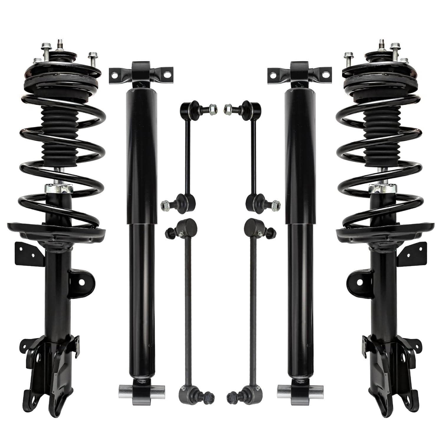 8pc Struts Shocks Kit for 2009-2015 Honda Pilot, 2 Front Struts with Coil Spring Assembly 2 Rear Shock Absorbers 4 Front Rear Sway Bars 2010 2011 2012 2013 2014 Replacement Suspension