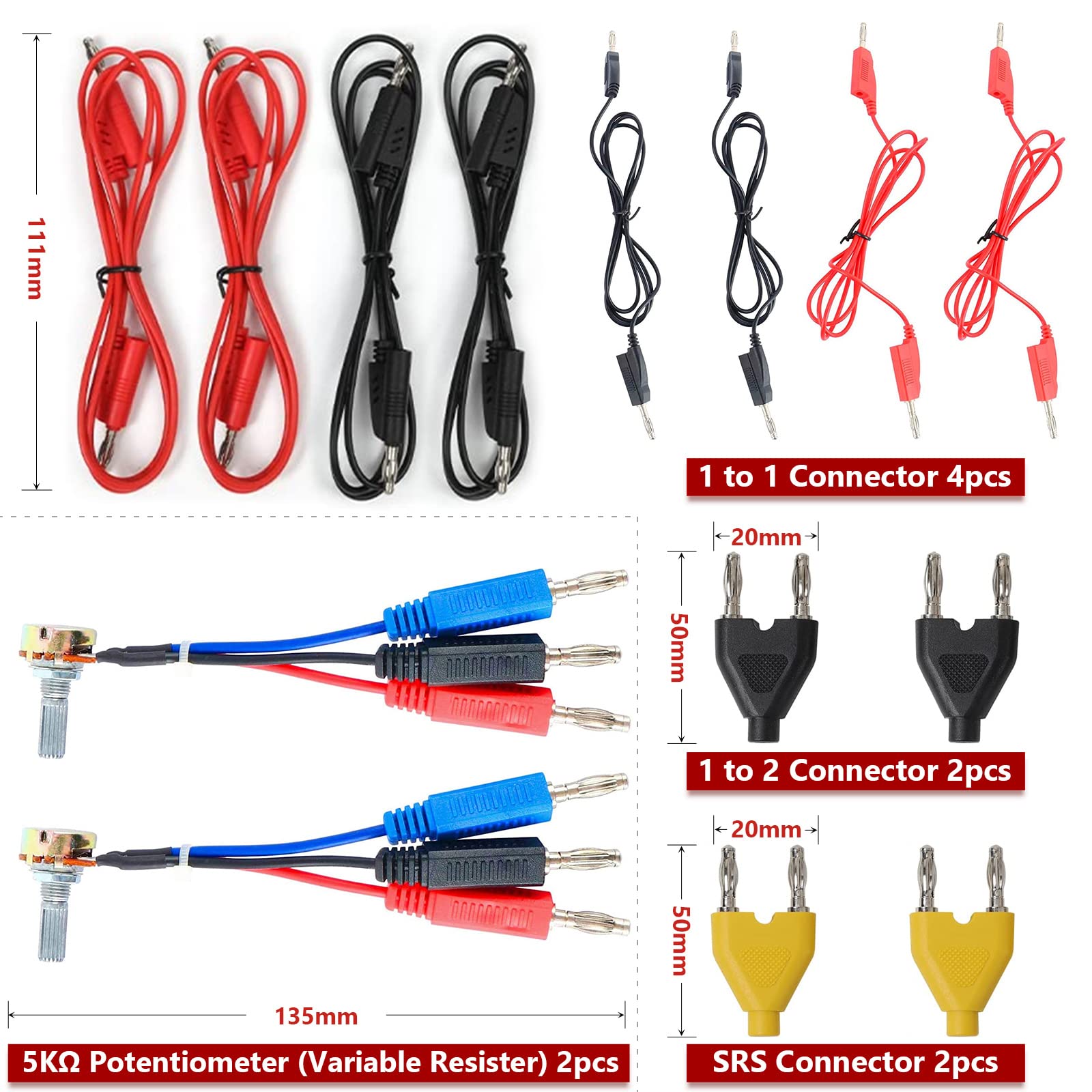 Multimeter-Messleitung Messkabel 92-teiliges Multimeterkabel-Kit Kabel Elektriker-Messkabel-Kit Professionelle Auto-Motor-Reparaturwerkzeuge mit austauschbarem Multimeterkabel-Set