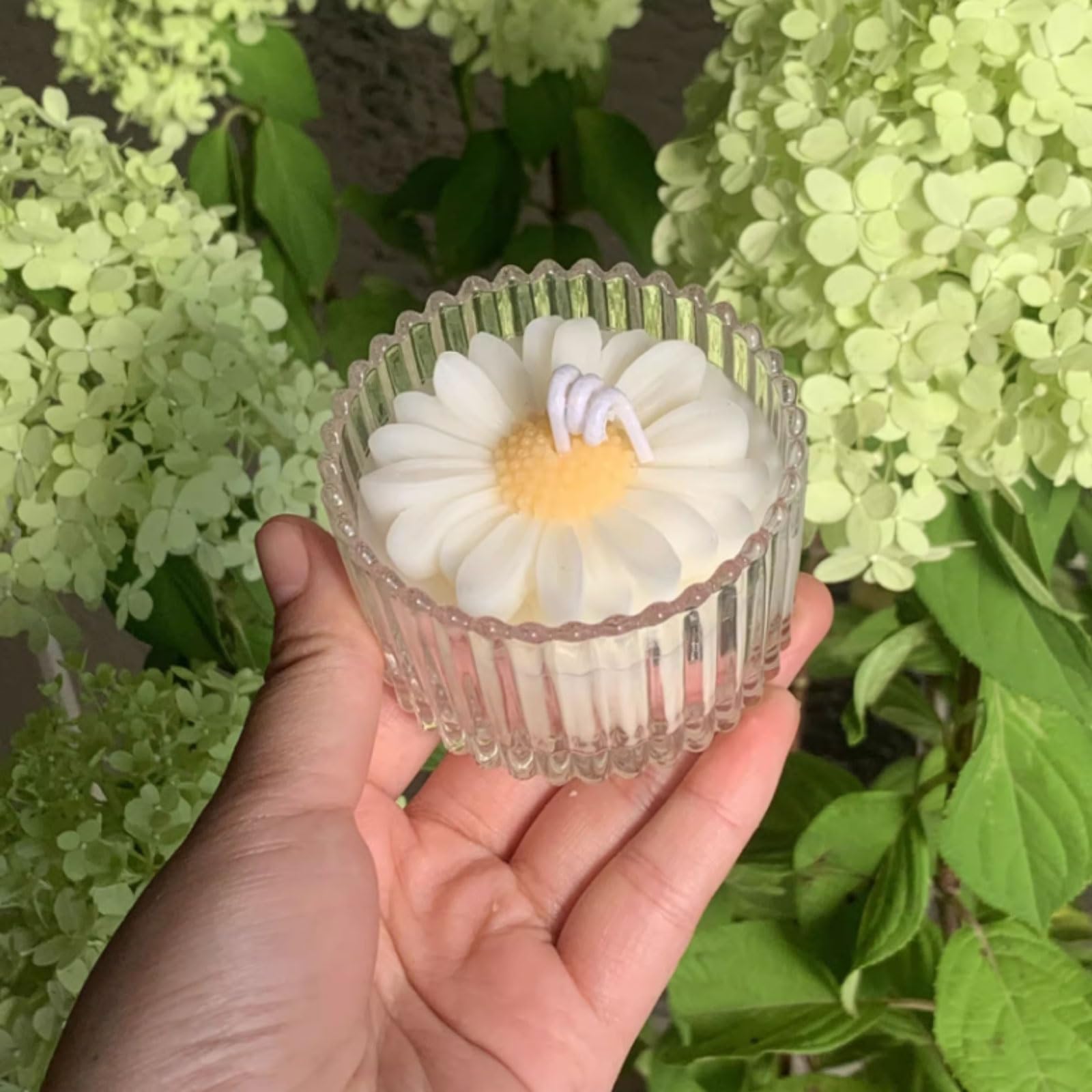 Compacto Velas de vidrio Velas en tarro reutilizables modernas Vela de soja natural de larga duración for vacaciones en casa Relajación y spa no es picante(Weiß)