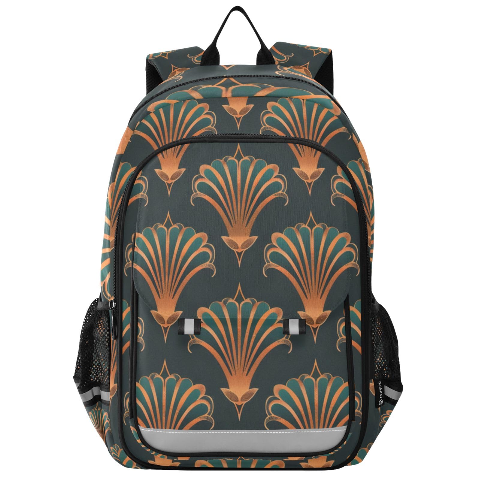 Vintage Elegant Art Pattern Laptop Backpack for Boys Girls Bookbag Travel Bag Casual Daypack School Backpack for Students