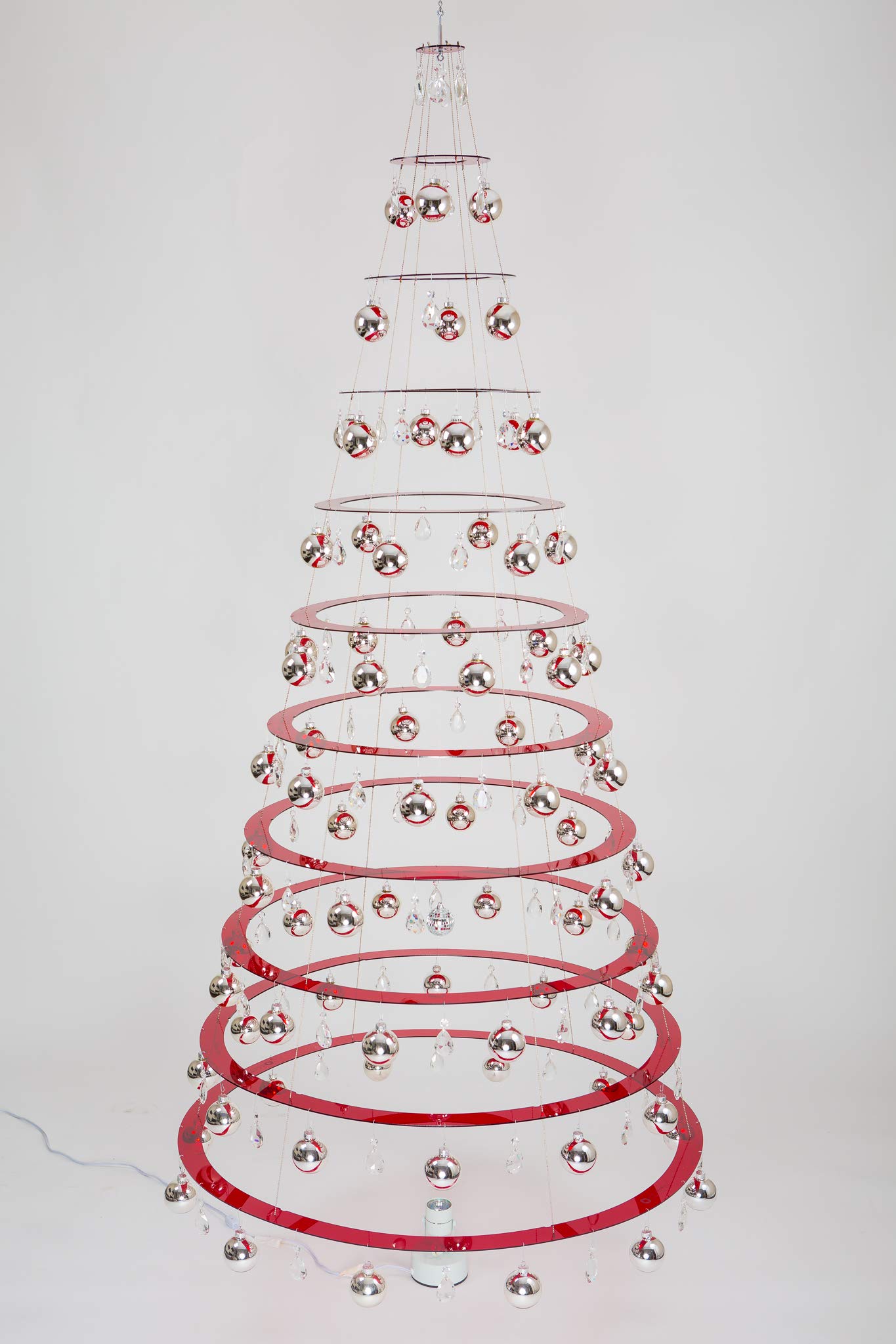 Classic 8' Red Modern Christmas Tree