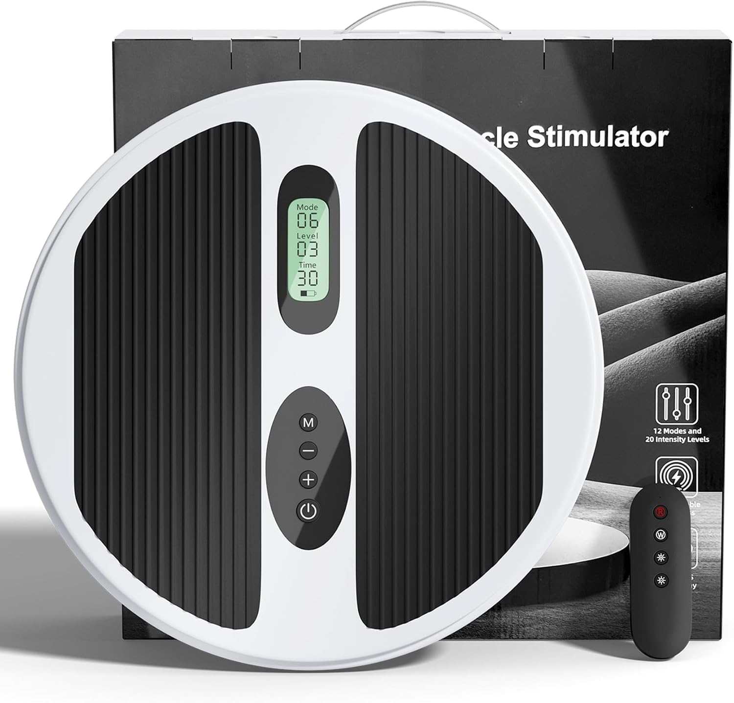 Elektrischer Durchblutungs-Stimulator für Füße & Beine mit TENS & EMS, 4-Elektroden Fußmassagegerät zur Schmerzlinderung bei Neuropathie, Gelenk & Muskelschmerzen