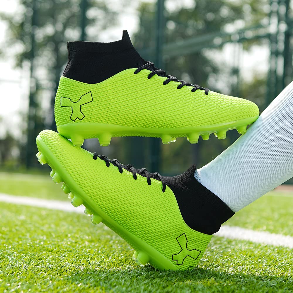 Men's Soccer Cleats Football Cleats for Mens Big Boys High-Top Spikes Shoes for Youth Professional Training Turf Indoor Outdoor Sneaker